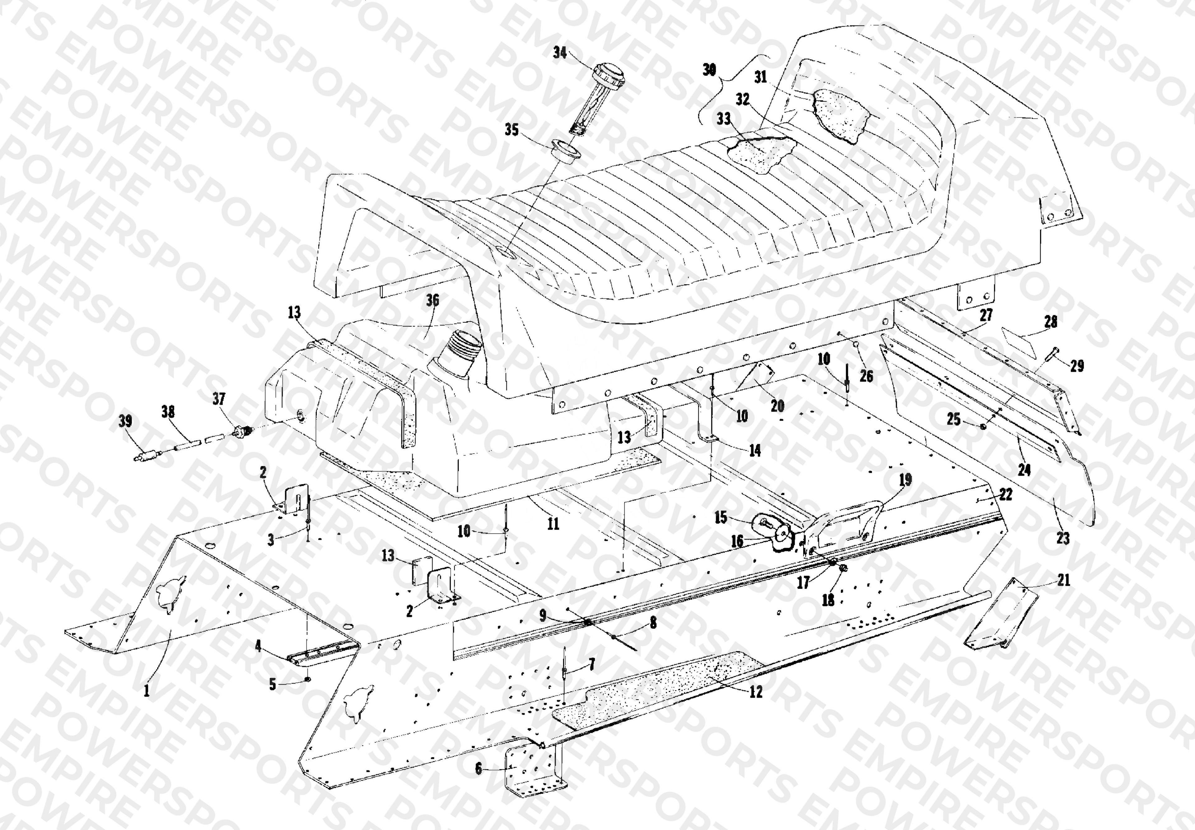 TUNNEL, GAS TANK AND SEAT