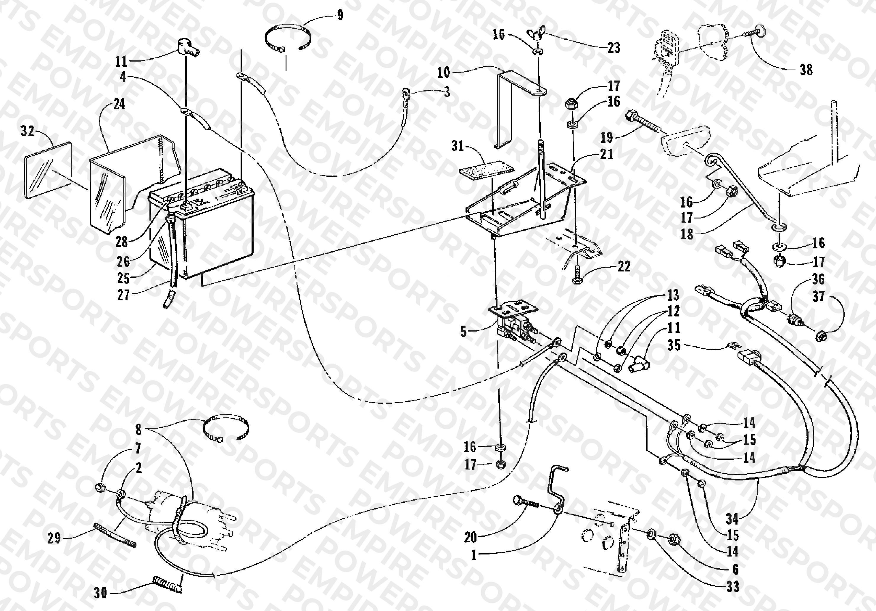 BATTERY, SOLENOID, AND CABLES