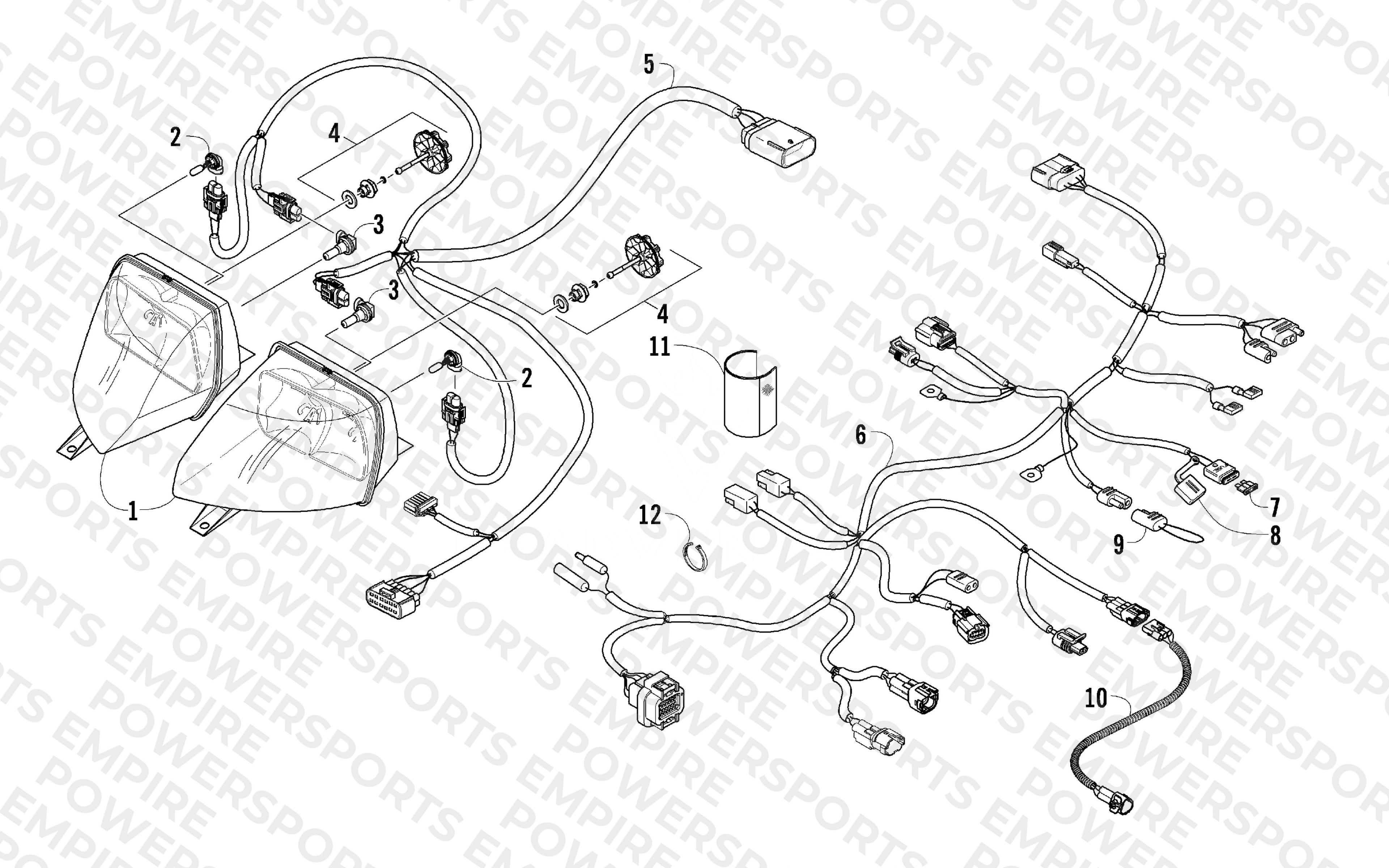 HEADLIGHT AND WIRING ASSEMBLIES