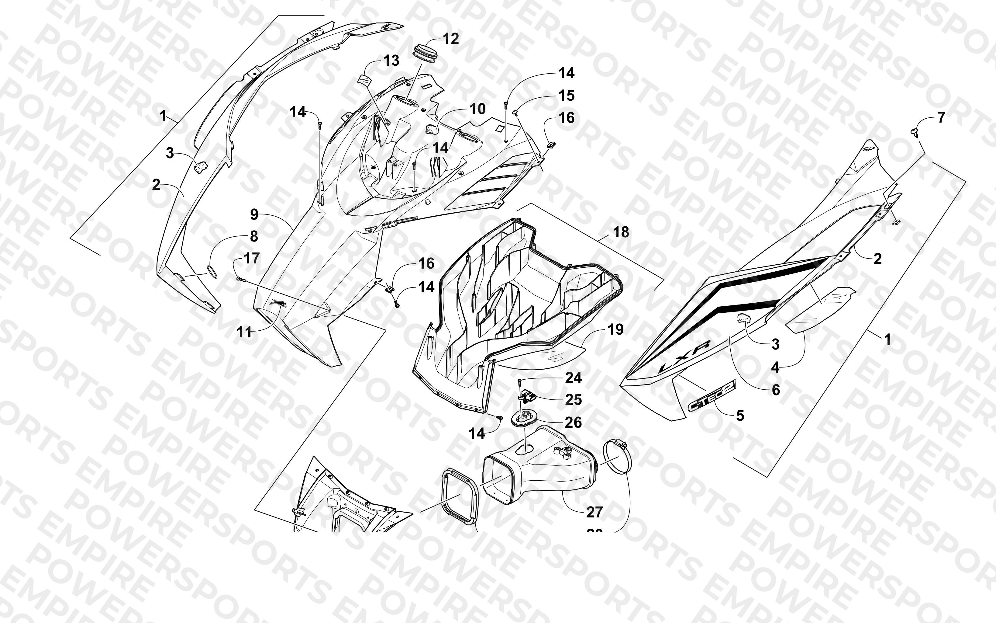 HOOD AND AIR INTAKE ASSEMBLY