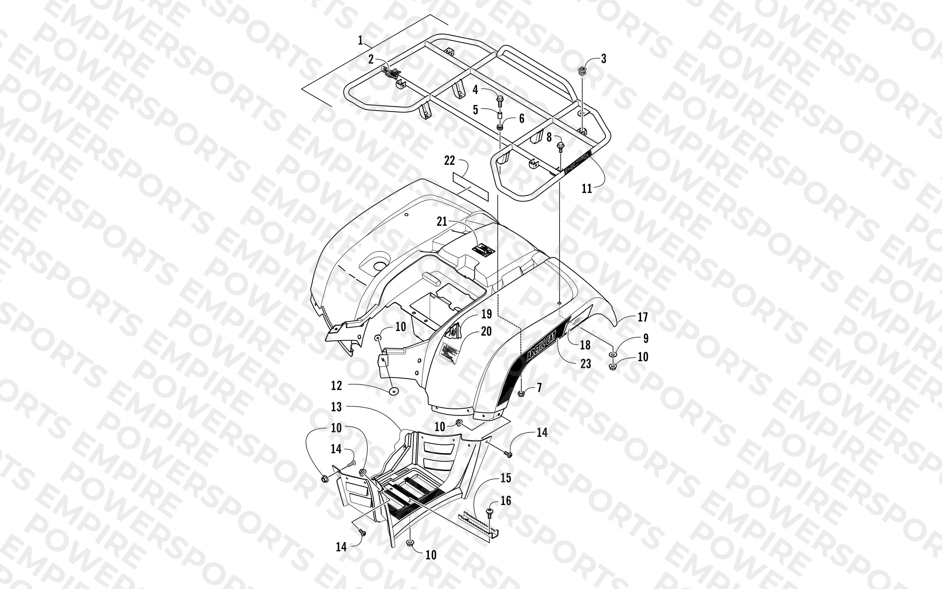 REAR RACK, BODY PANEL, AND FOOTWELL ASSEMBLIES