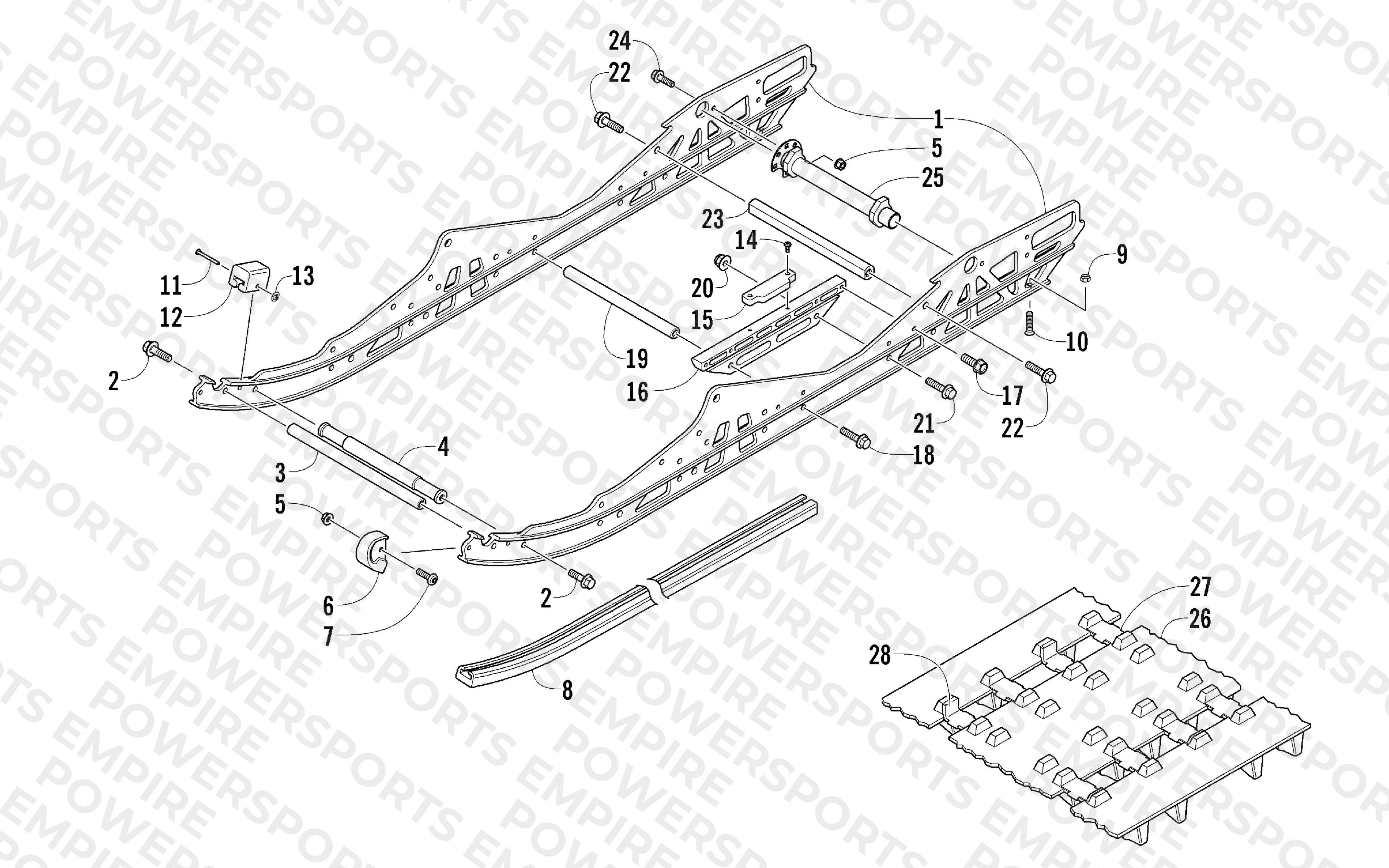 SLIDE RAIL AND TRACK ASSEMBLY