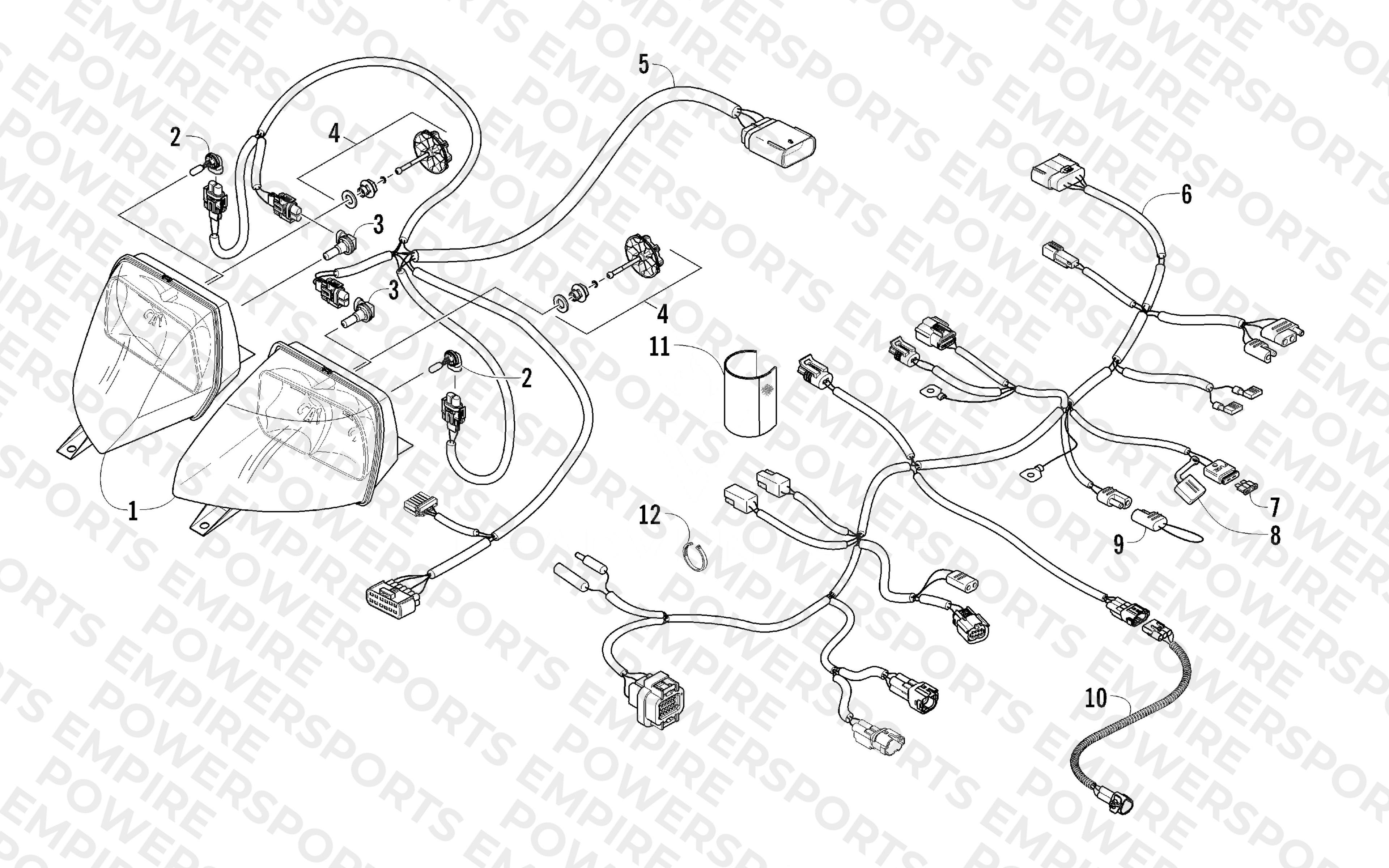 HEADLIGHT AND WIRING ASSEMBLIES