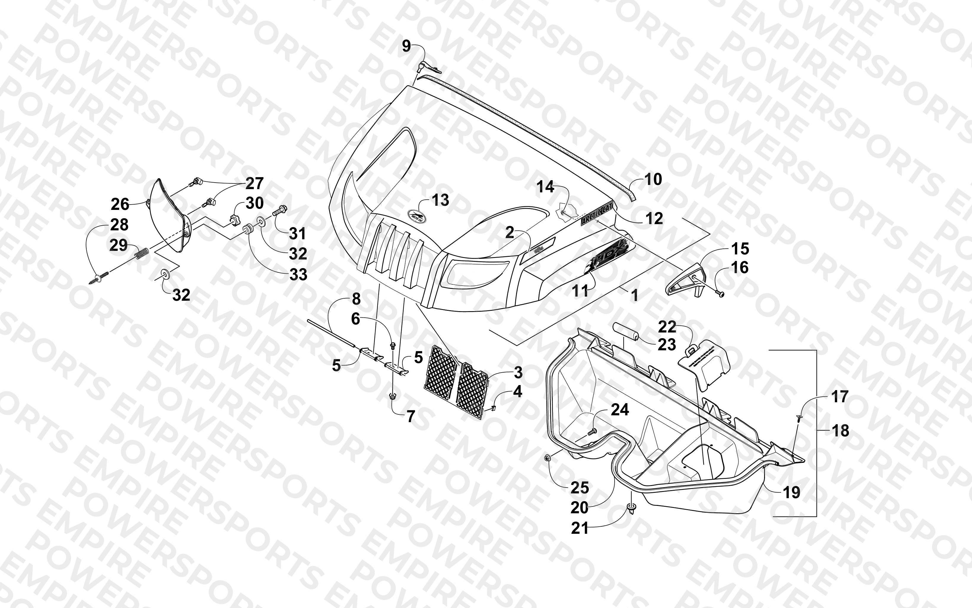 HOOD AND HEADLIGHT ASSEMBLY