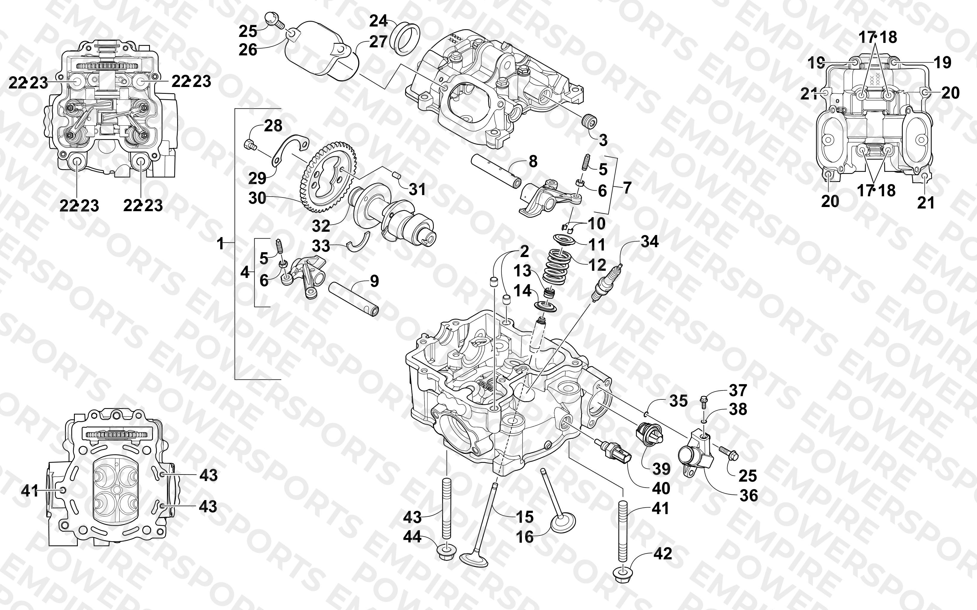CYLINDER HEAD AND CAMSHAFT/VALVE ASSEMBLY