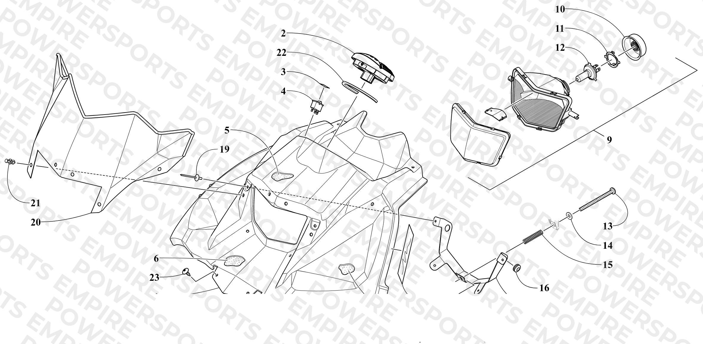 HOOD, WINDSHIELD, AND INSTRUMENTS ASSEMBLIES