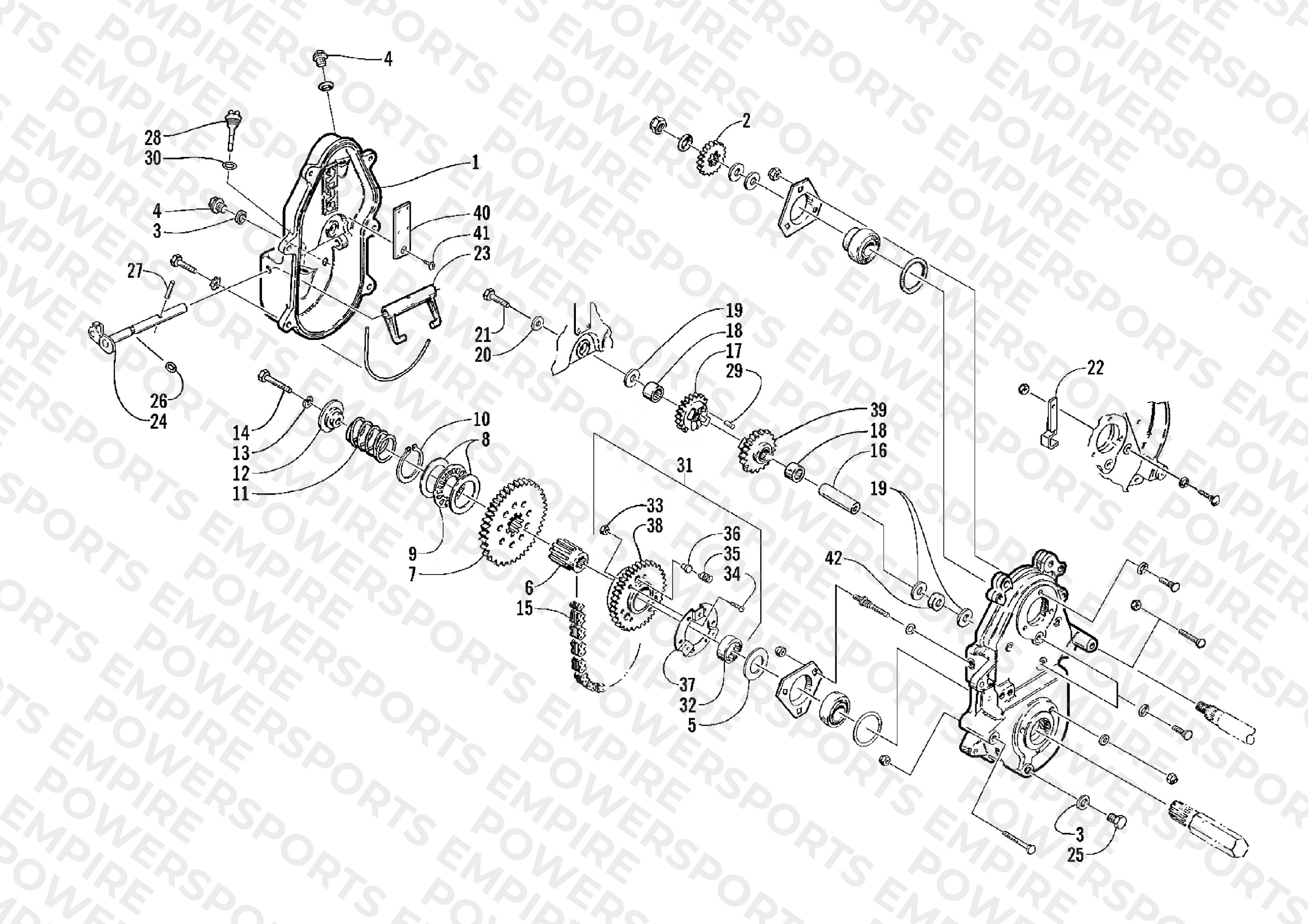 DRIVE/REVERSE DROPCASE ASSEMBLY