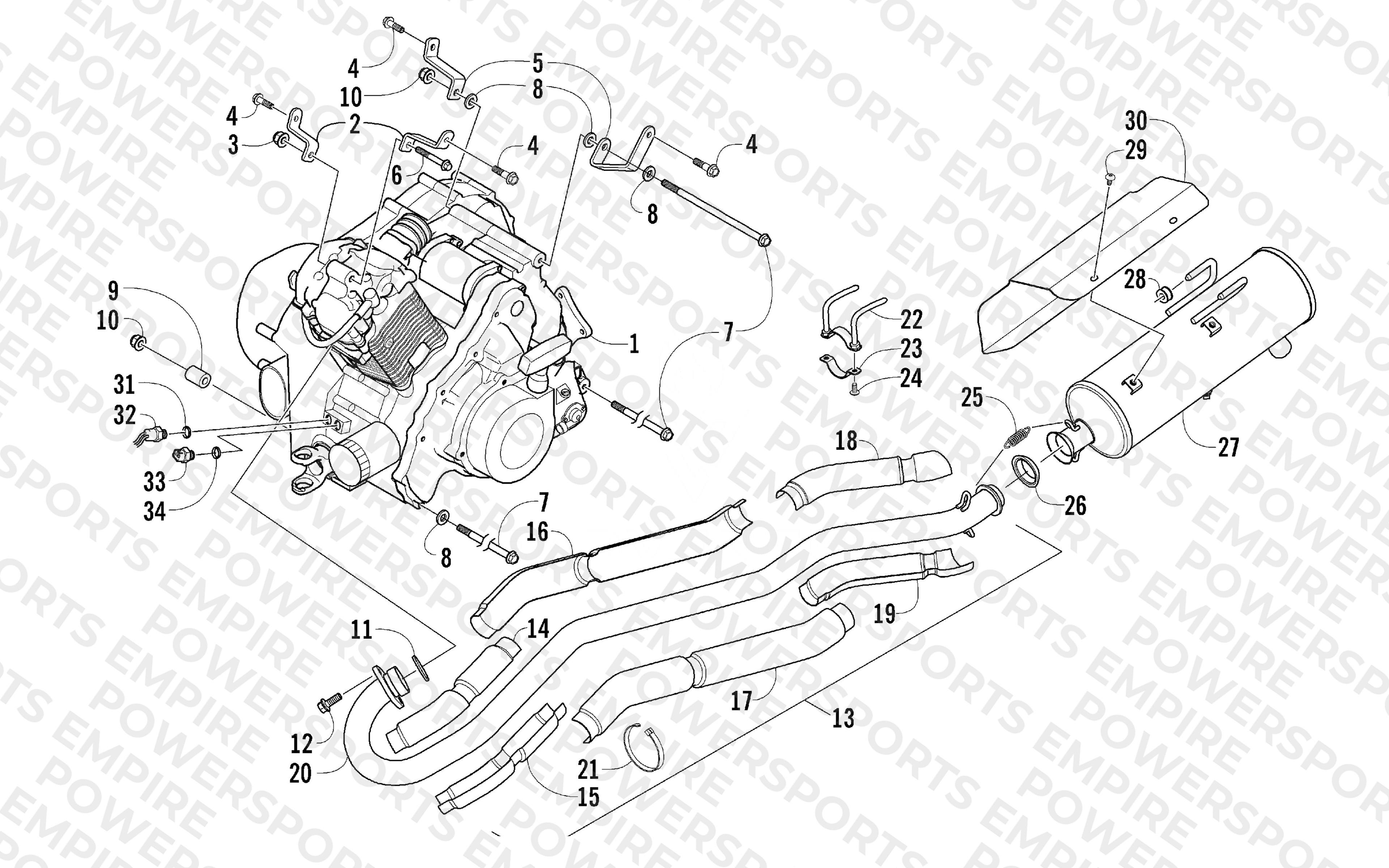ENGINE AND EXHAUST