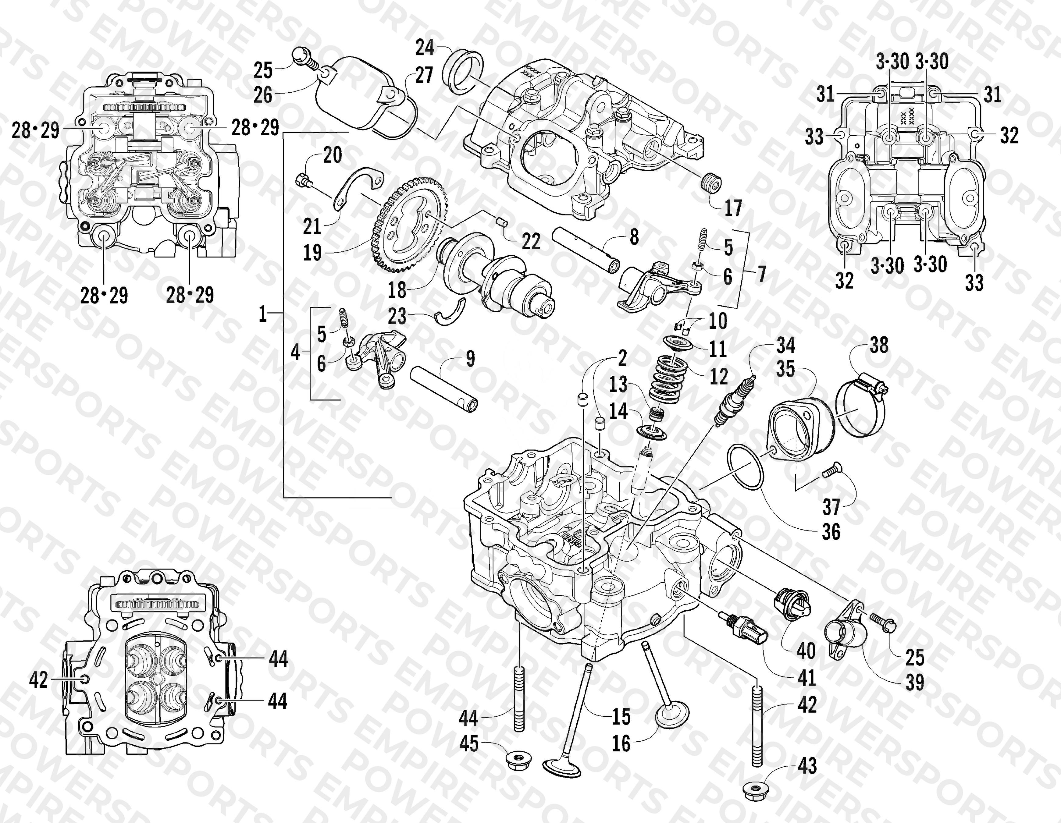 CYLINDER HEAD AND CAMSHAFT/VALVE ASSEMBLY
