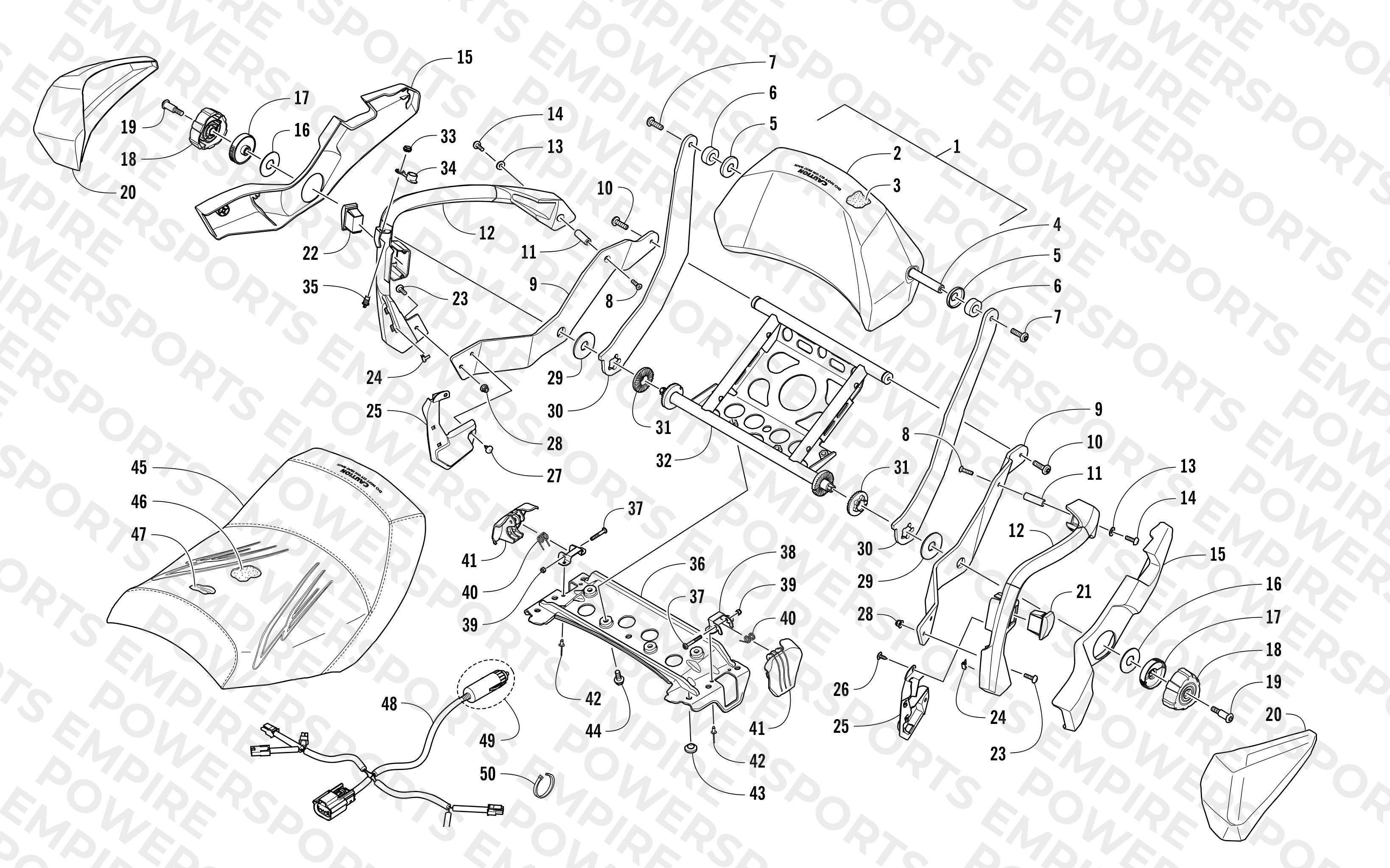 PASSENGER SEAT AND BACKREST ASSEMBLY