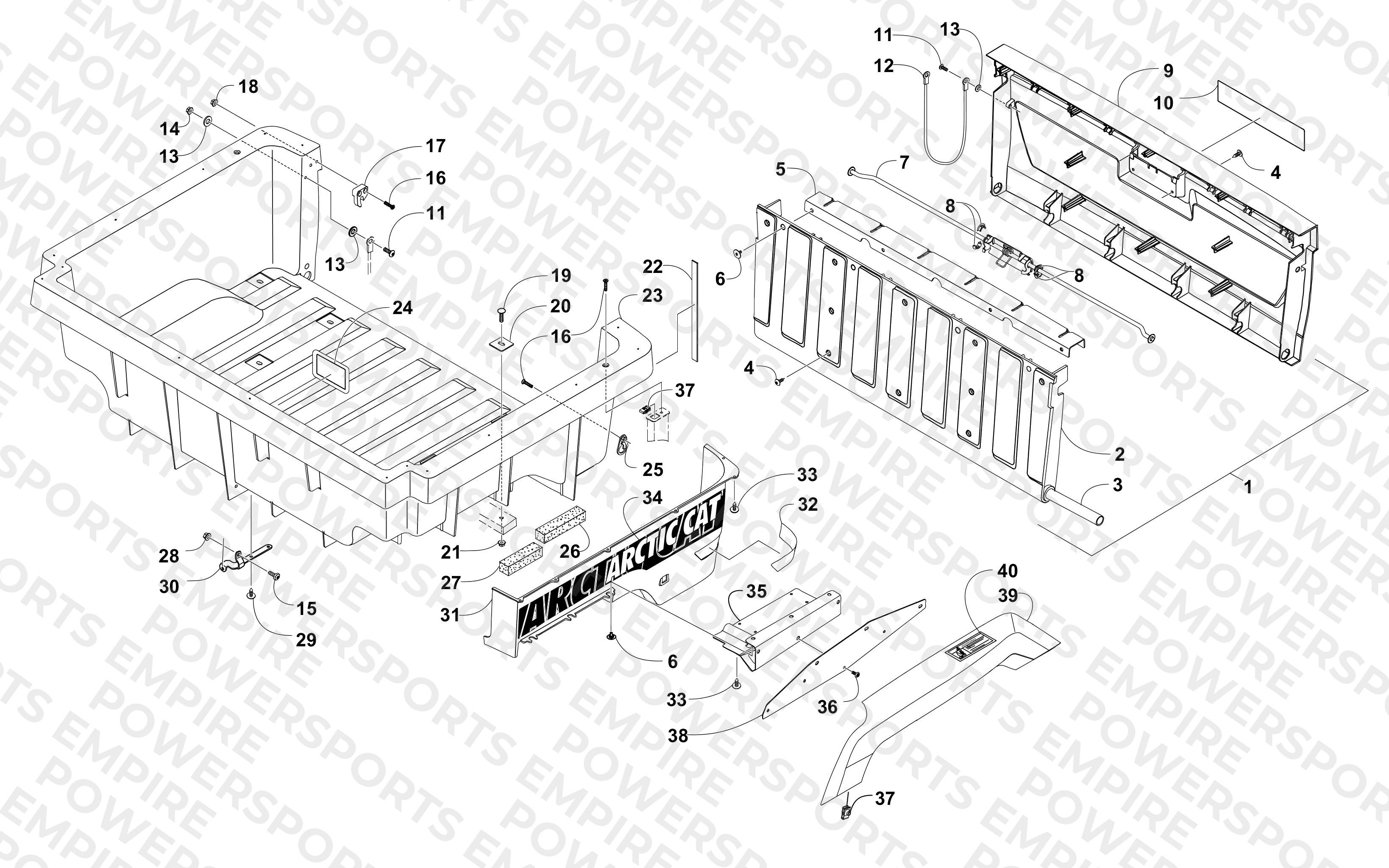 CARGO BOX AND TAILGATE ASSEMBLY