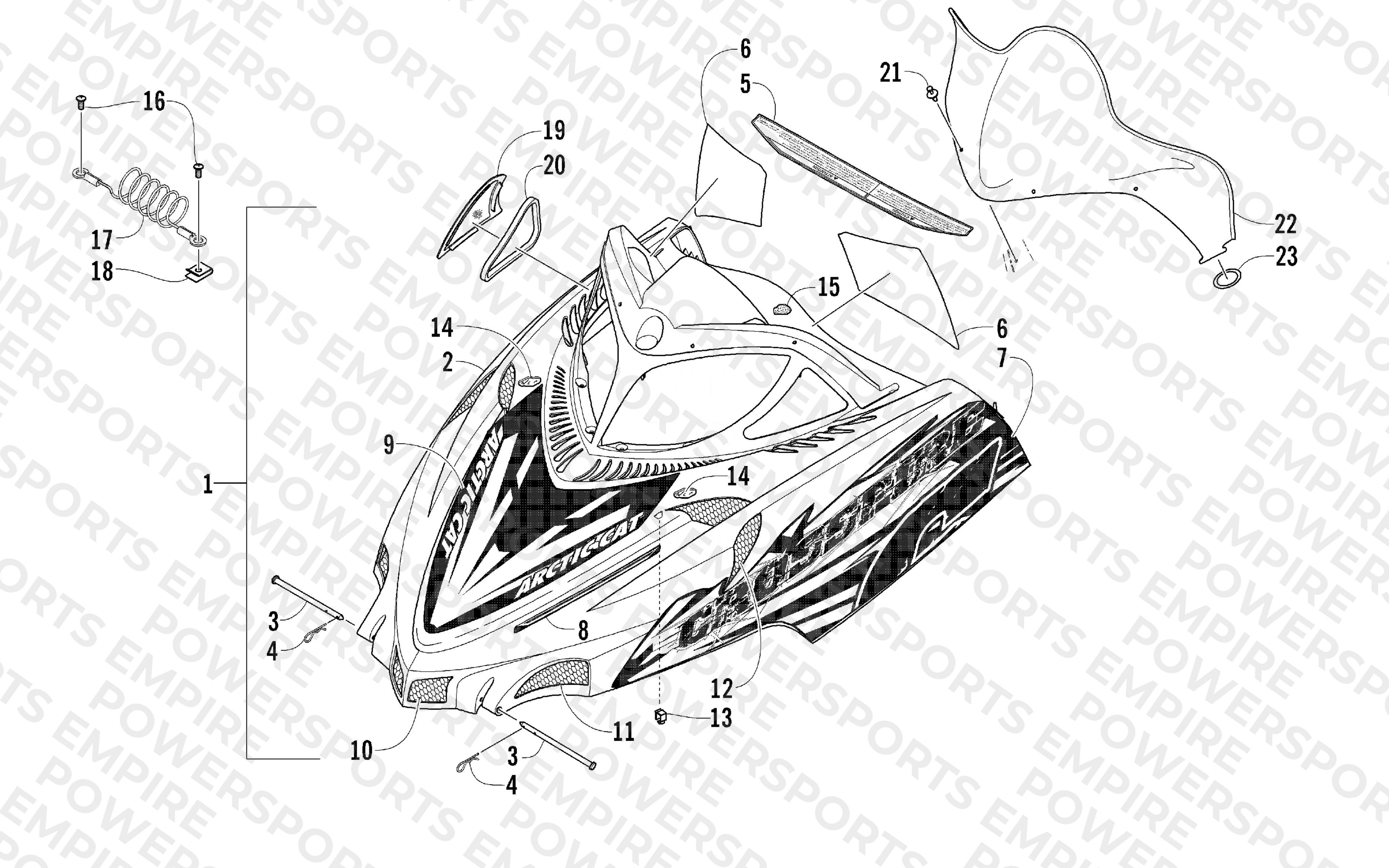 HOOD AND WINDSHIELD ASSEMBLY
