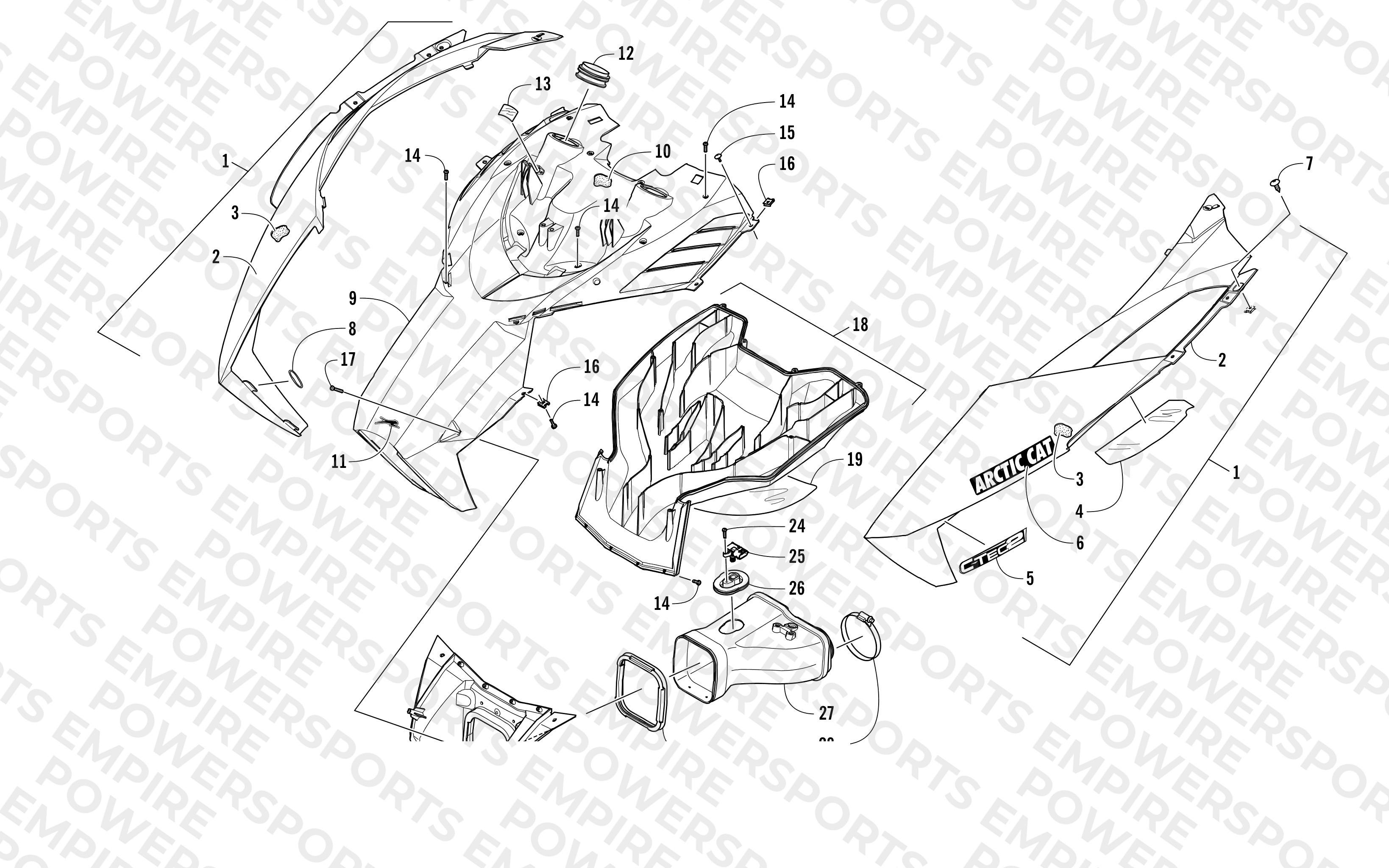 HOOD AND AIR INTAKE ASSEMBLY