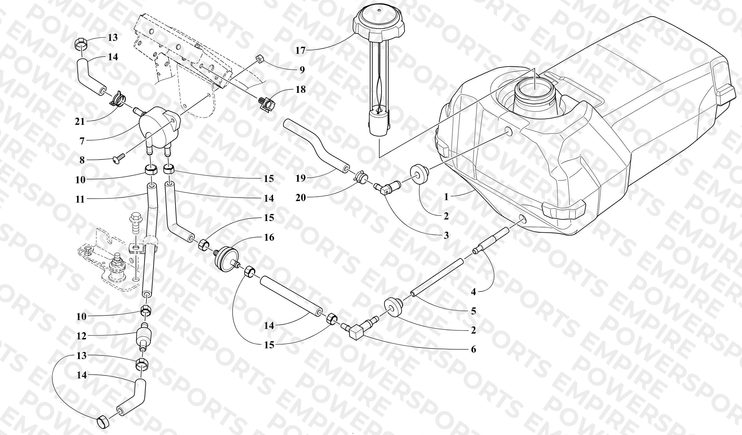 GAS TANK AND FUEL PUMP ASSEMBLIES