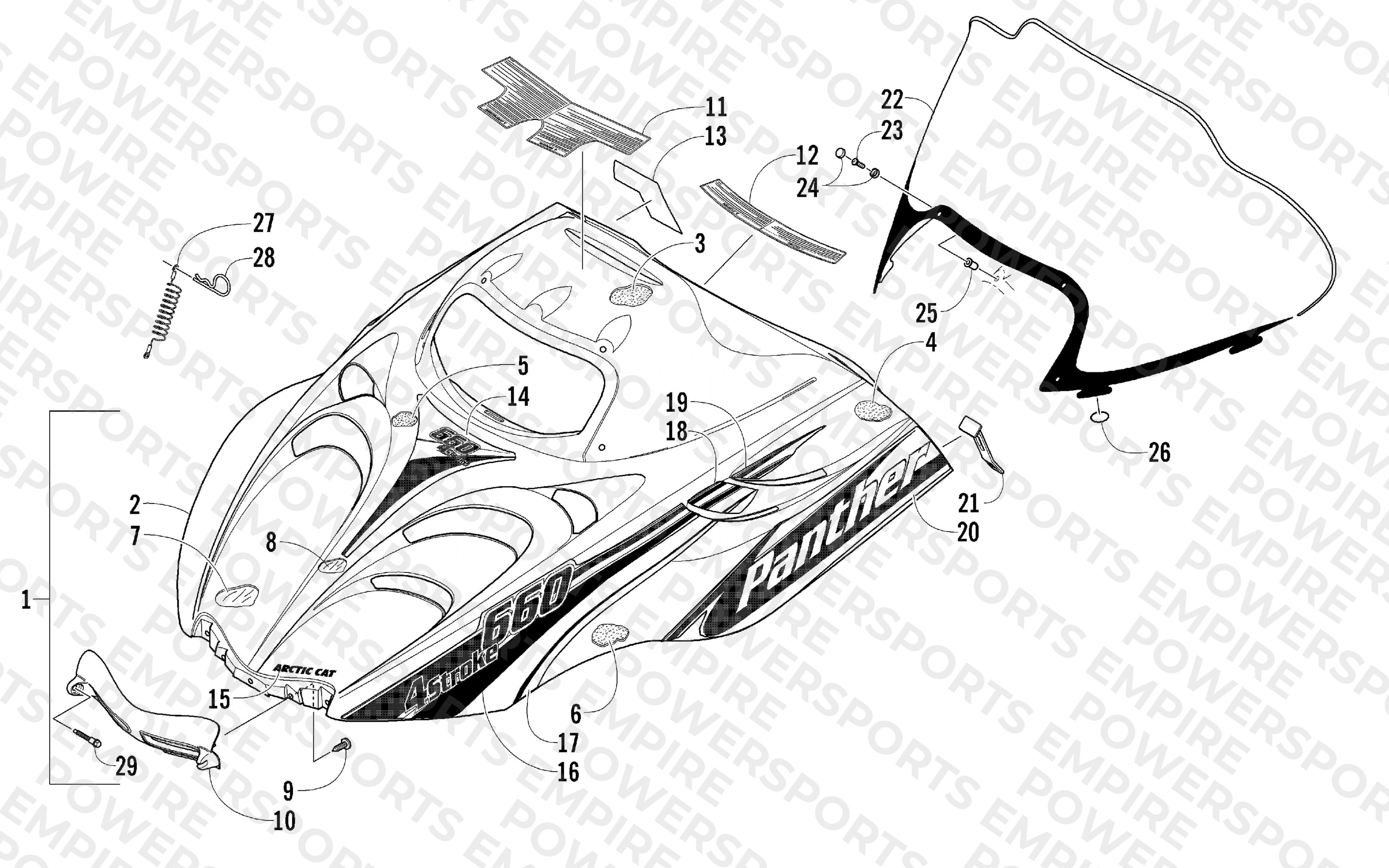 HOOD AND WINDSHIELD ASSEMBLY