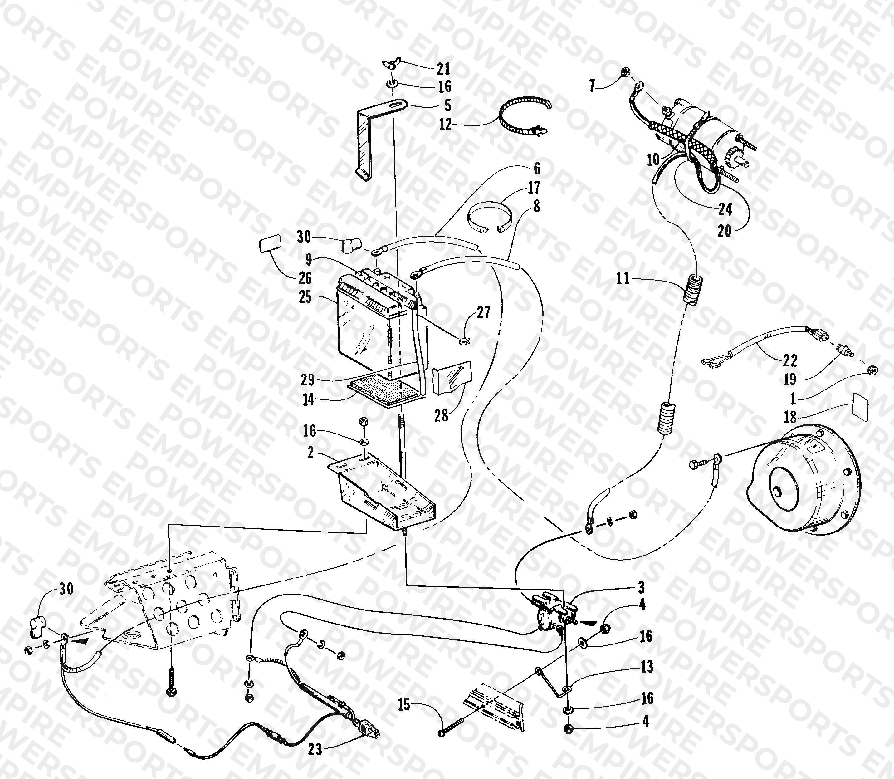 ELECTRIC START - BATTERY ASSEMBLY