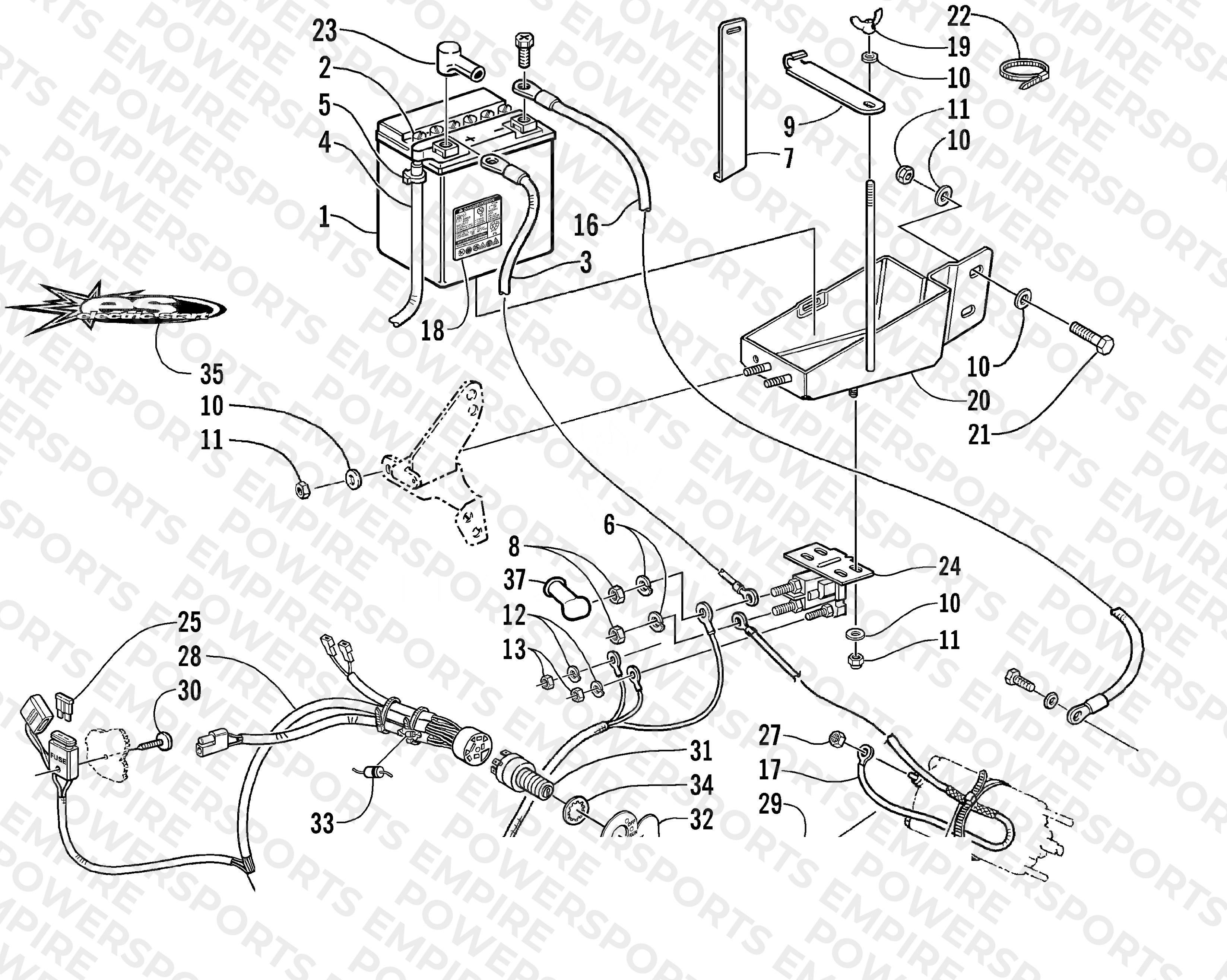BATTERY, SOLENOID, AND CABLES (esr)