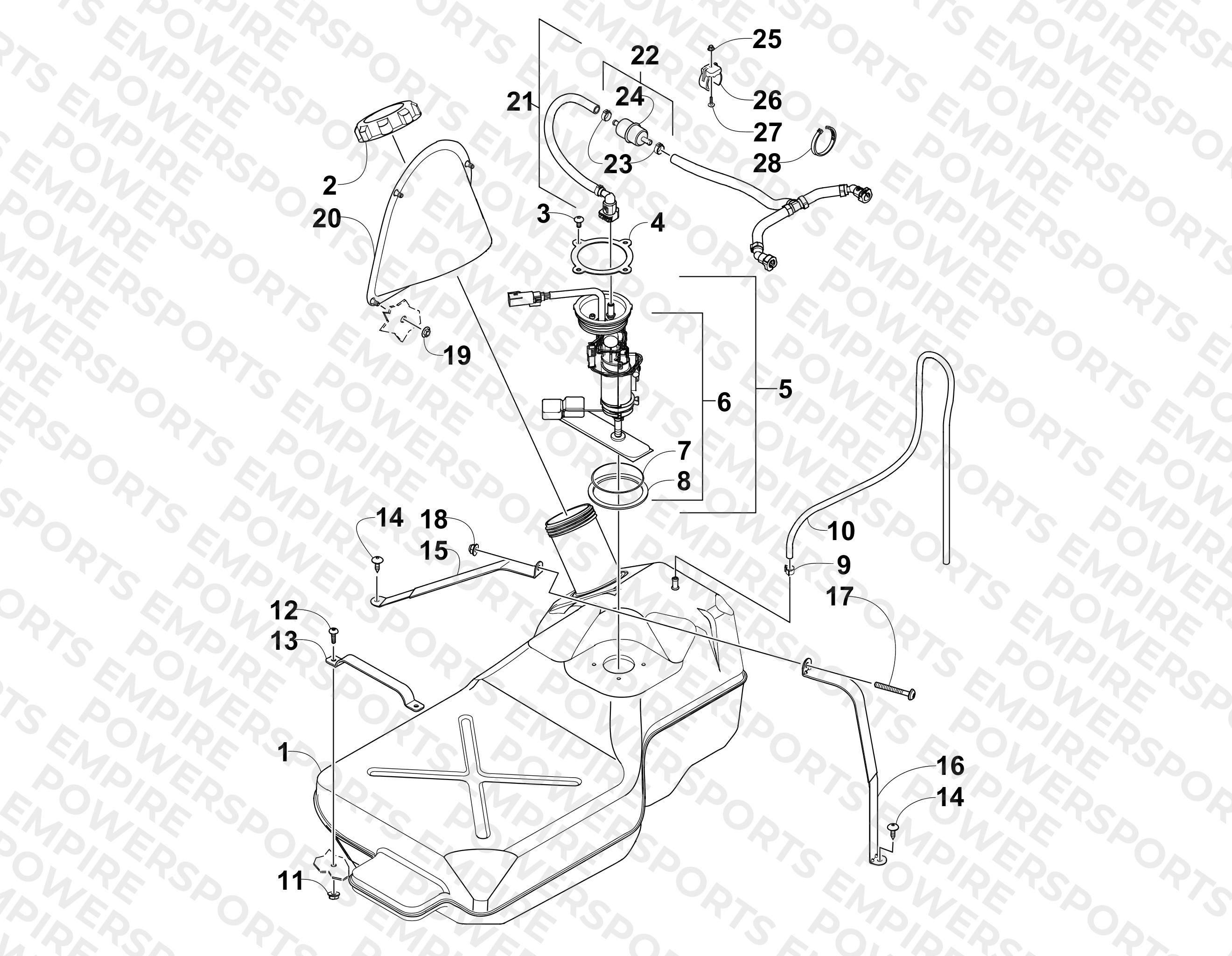 GAS TANK ASSEMBLY UP TO VIN: 302024