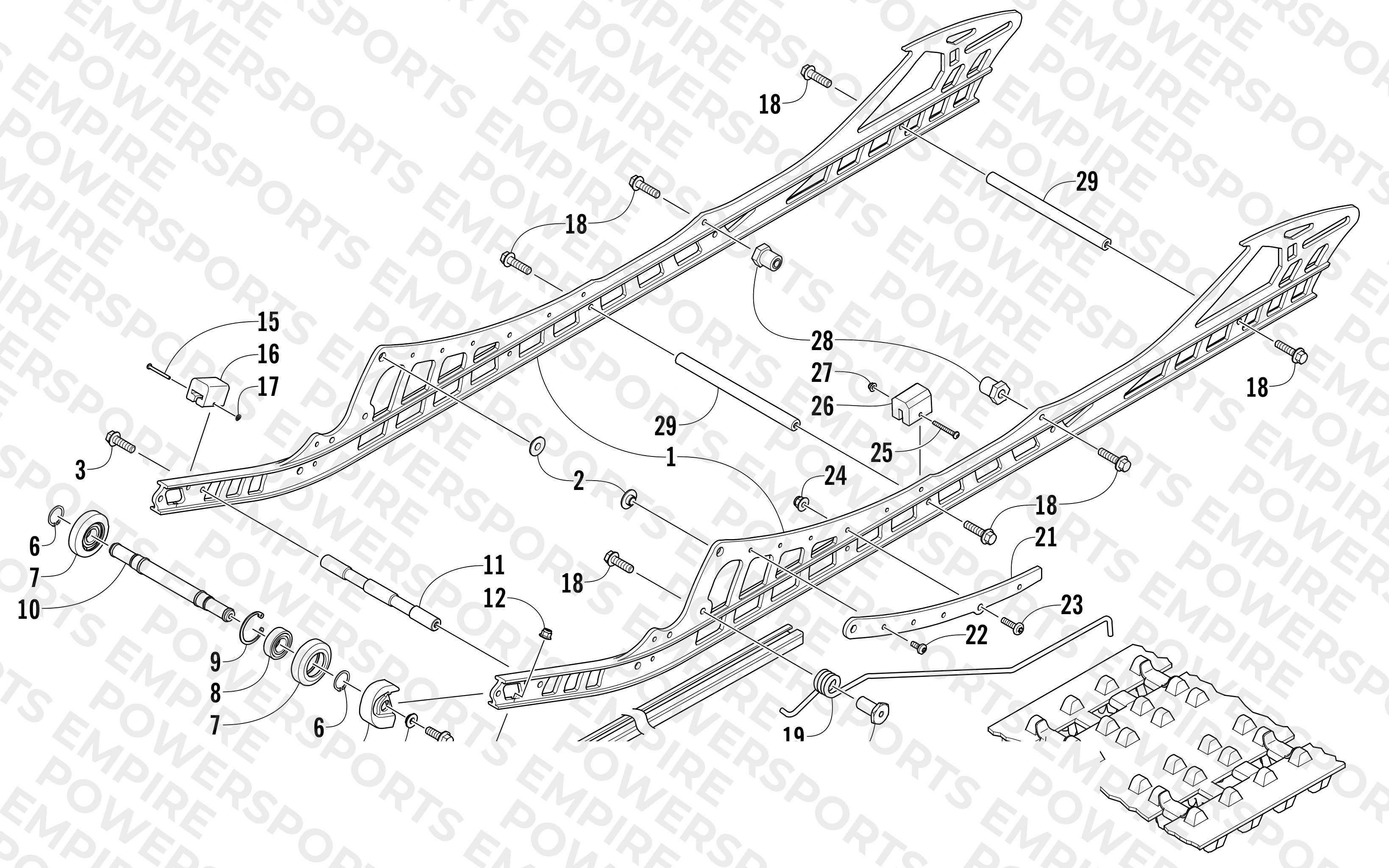 SLIDE RAIL AND TRACK ASSEMBLY