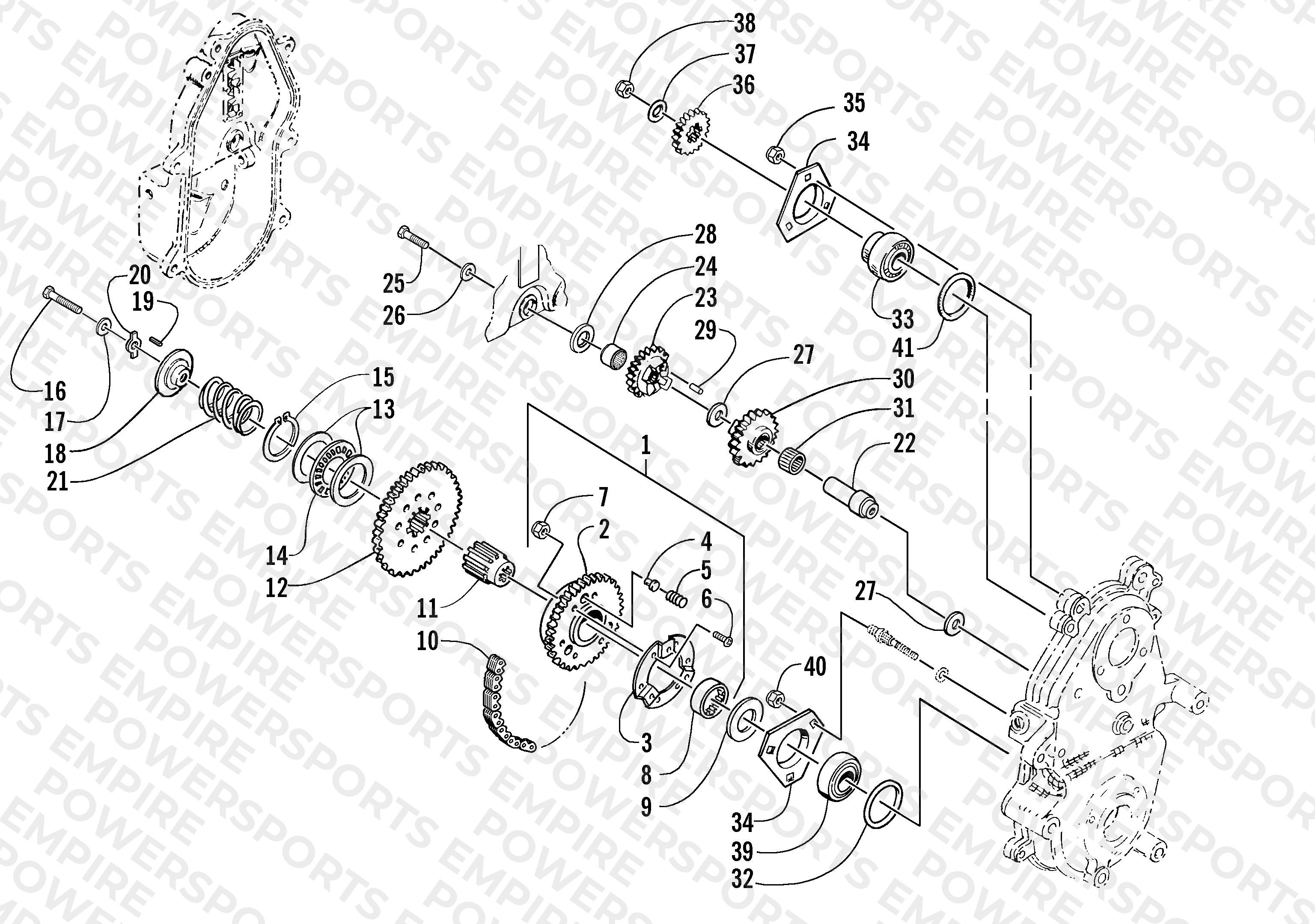 DRIVE/REVERSE DROPCASE ASSEMBLY