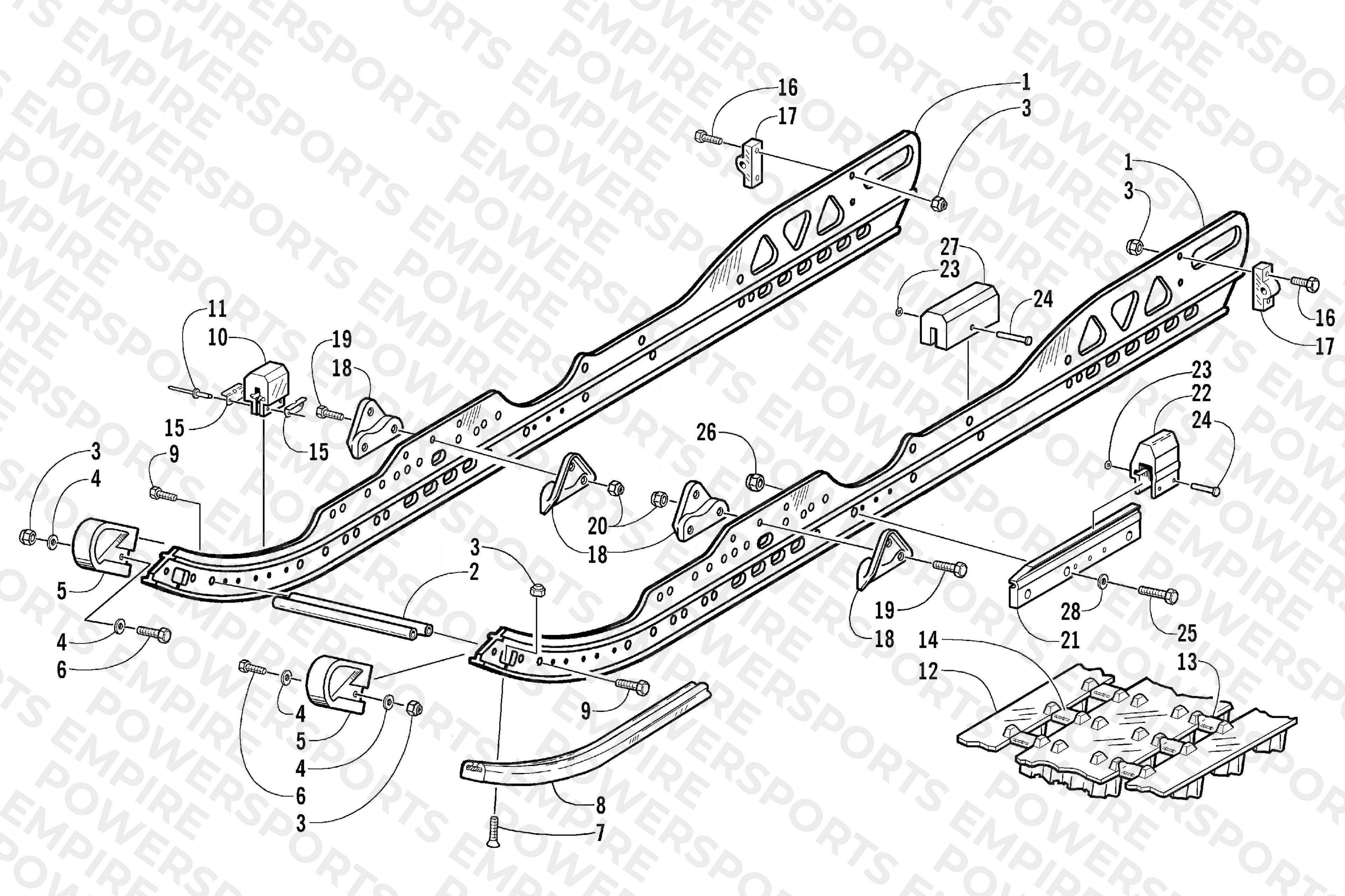SLIDE RAIL AND TRACK ASSEMBLY (LE)