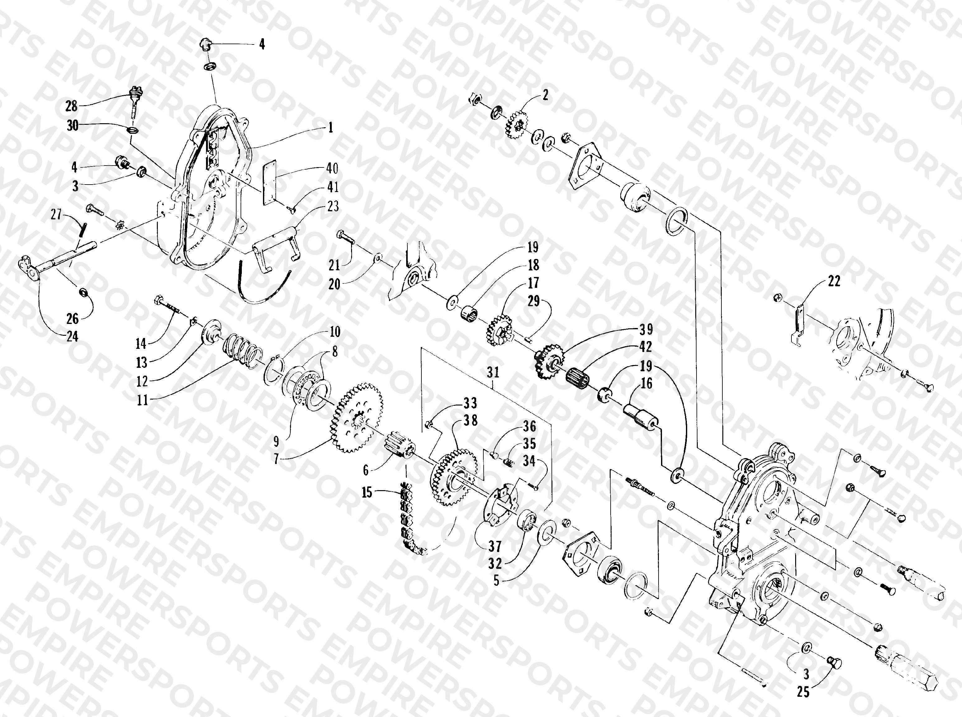 DRIVE/REVERSE DROPCASE ASSEMBLY