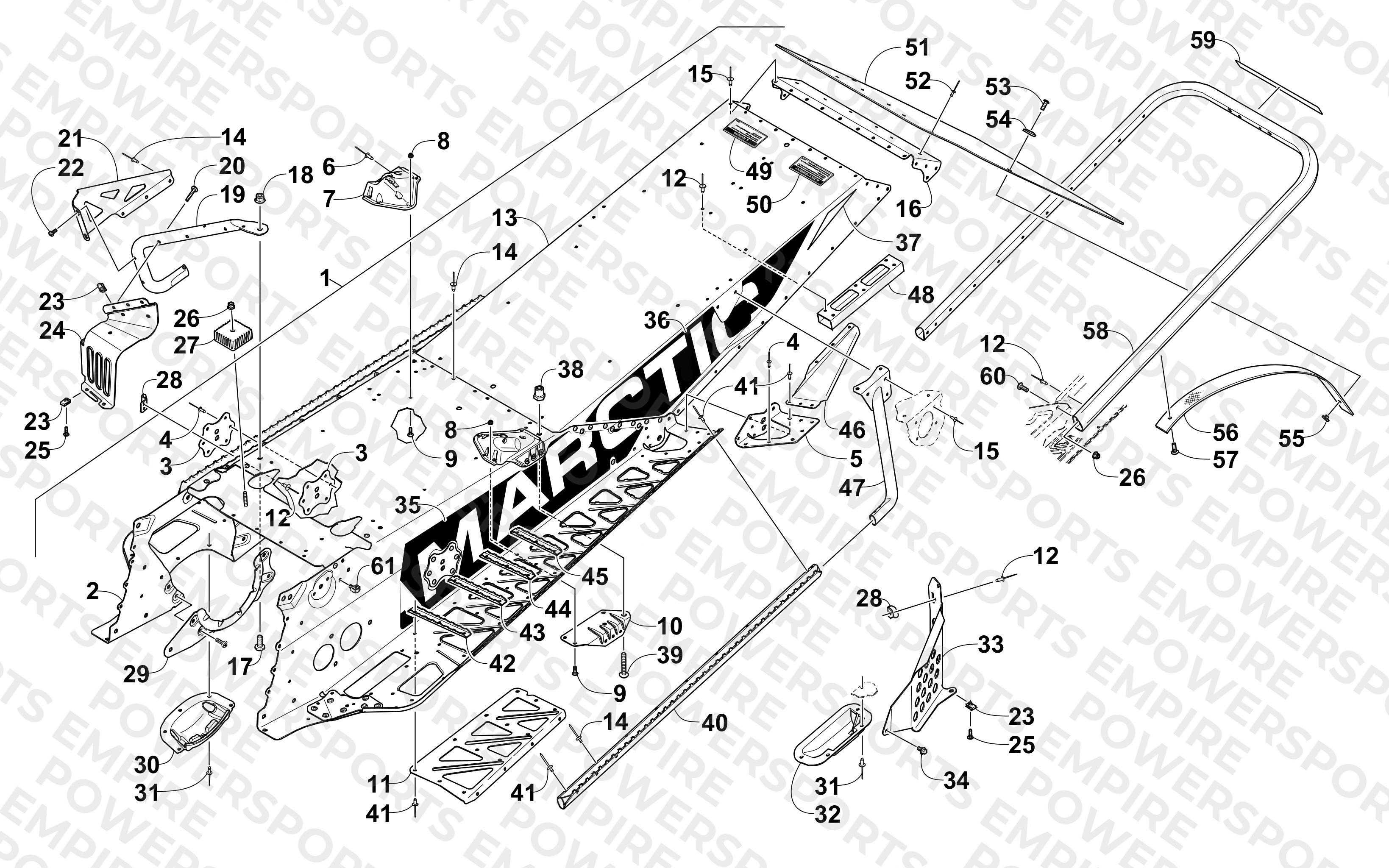 TUNNEL, REAR BUMPER, AND SNOWFLAP ASSEMBLY