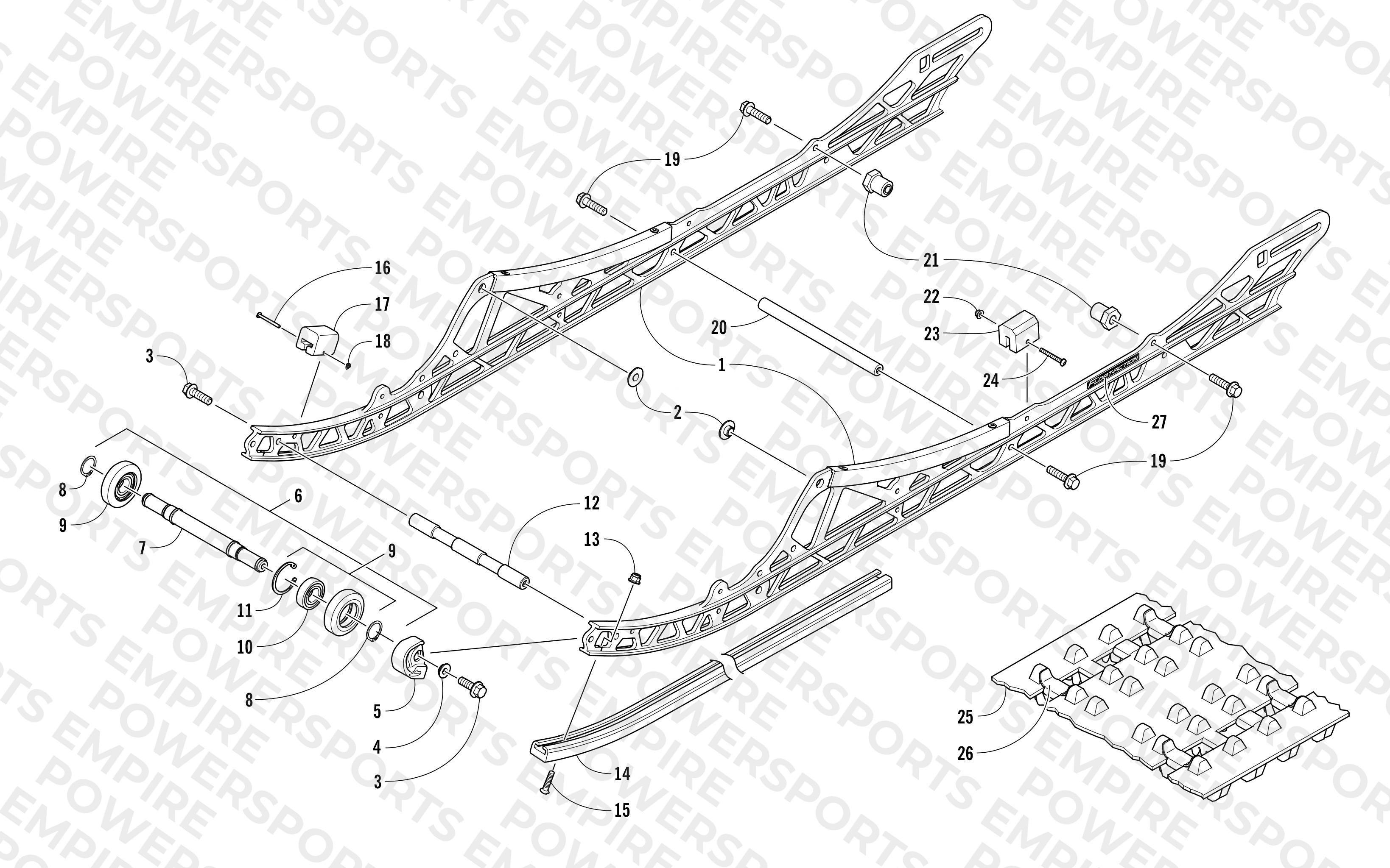 SLIDE RAIL AND TRACK ASSEMBLY