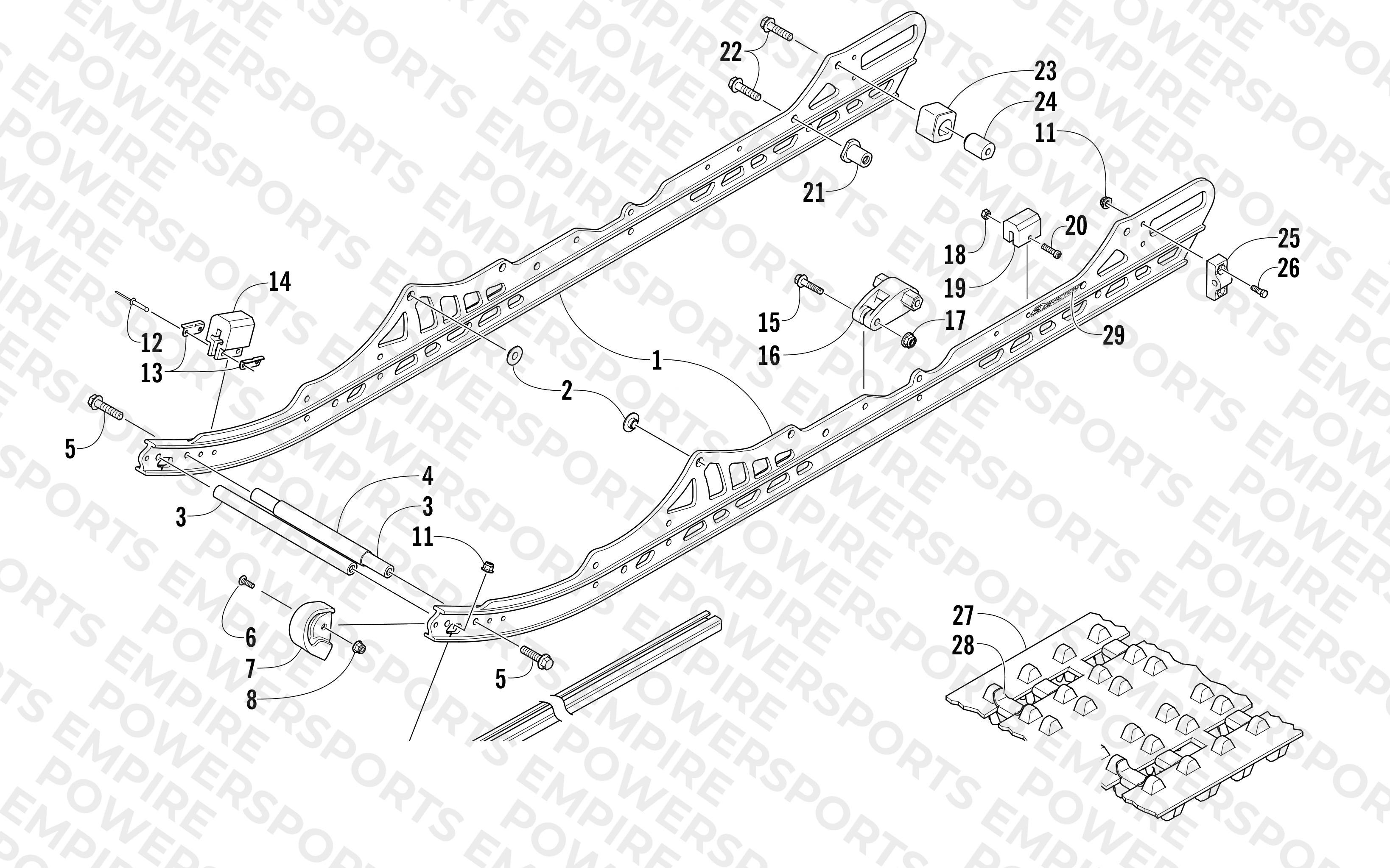 SLIDE RAIL AND TRACK ASSEMBLY