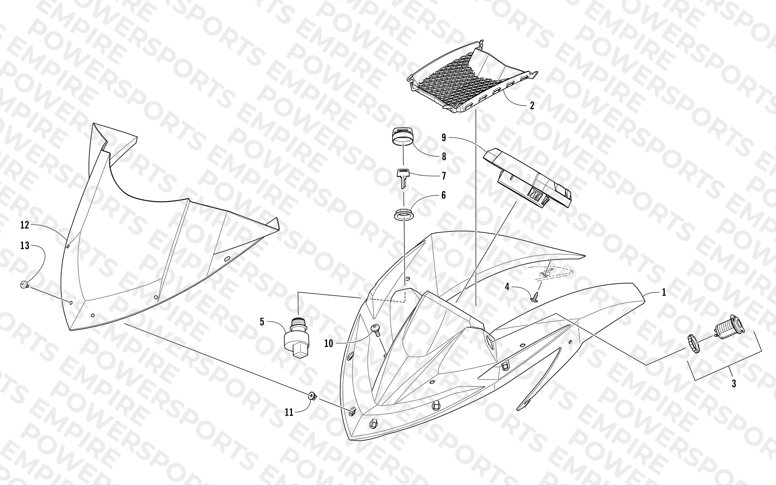 WINDSHIELD AND INSTRUMENTS ASSEMBLIES