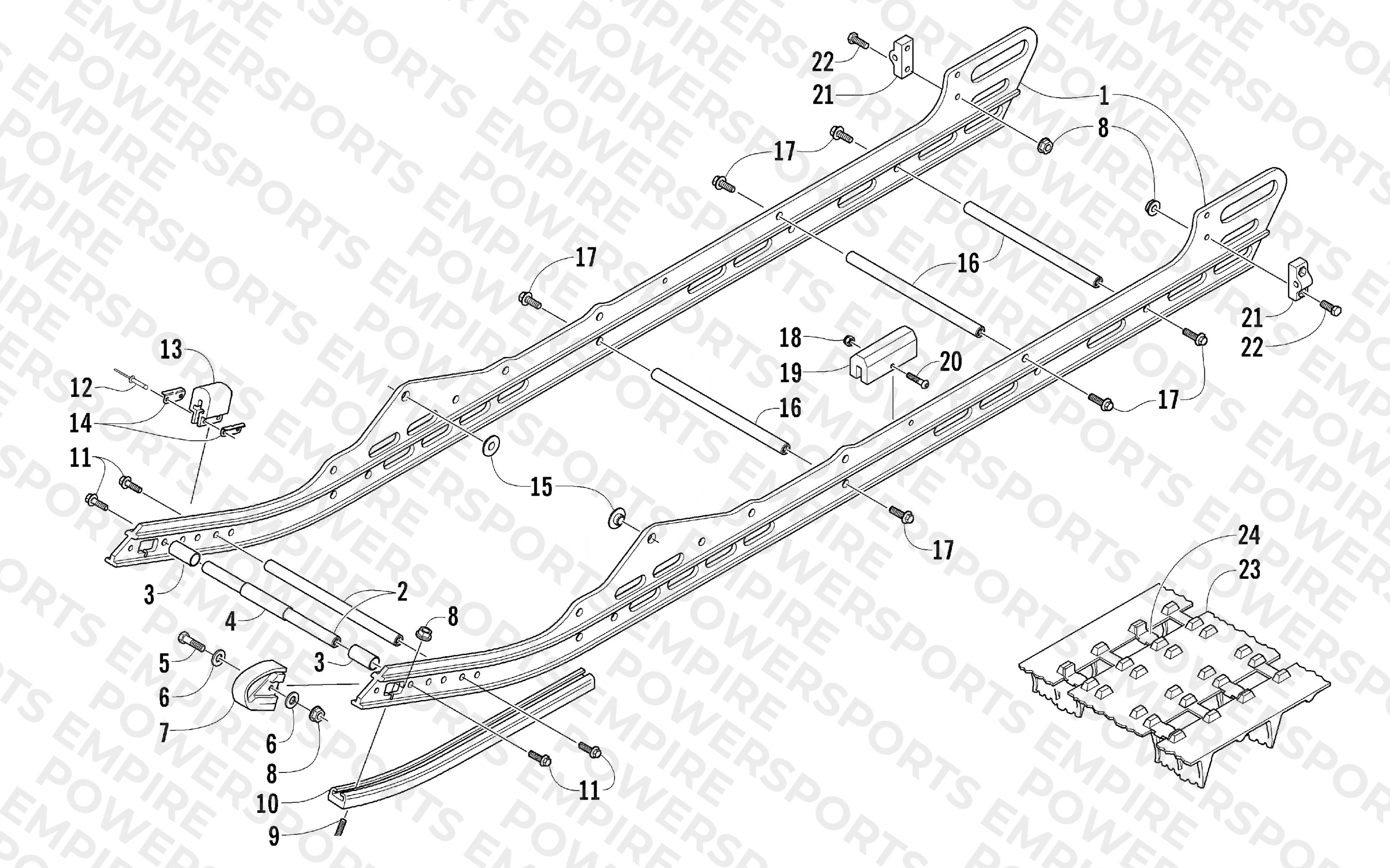SLIDE RAIL AND TRACK ASSEMBLY