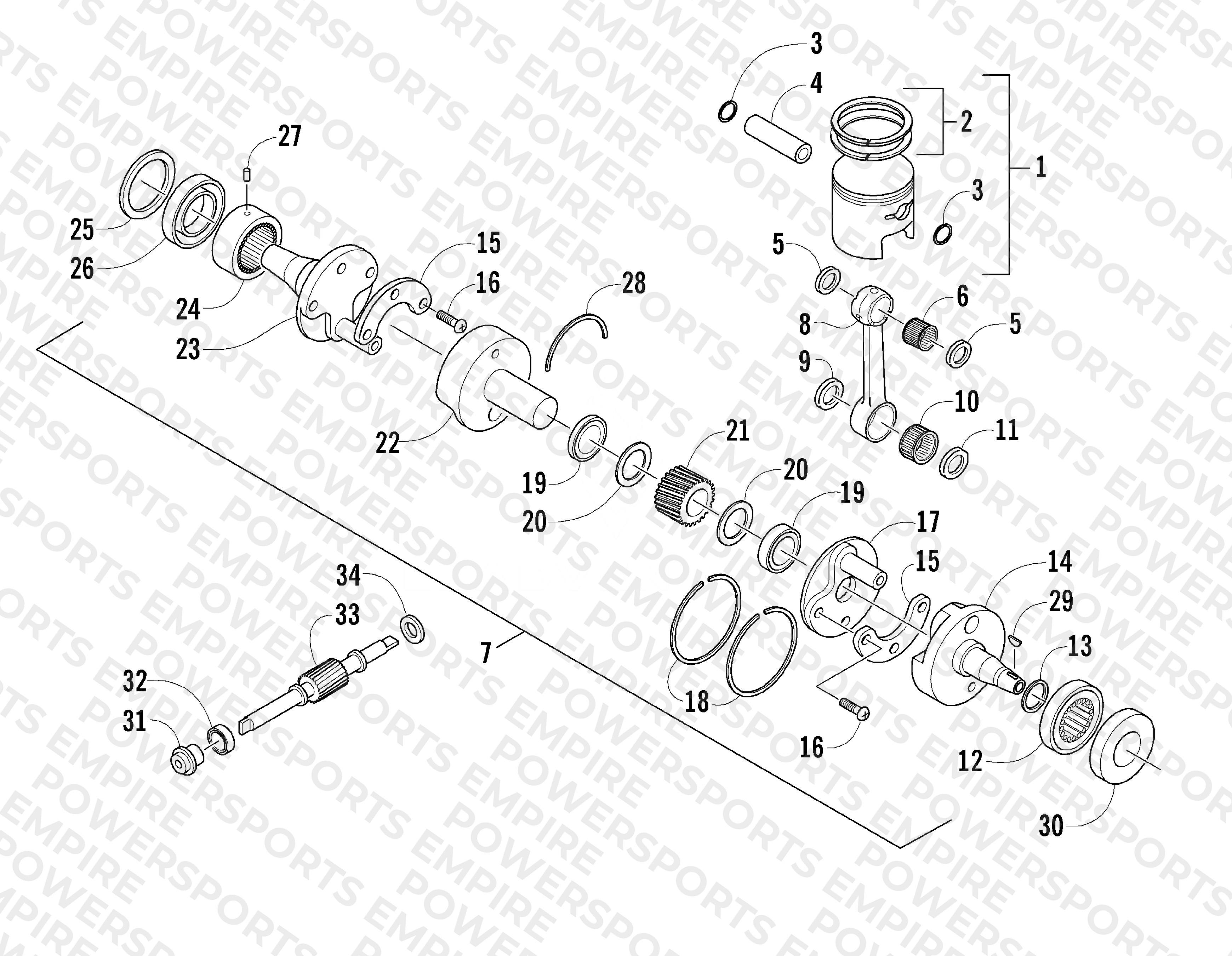 PISTON AND CRANKSHAFT