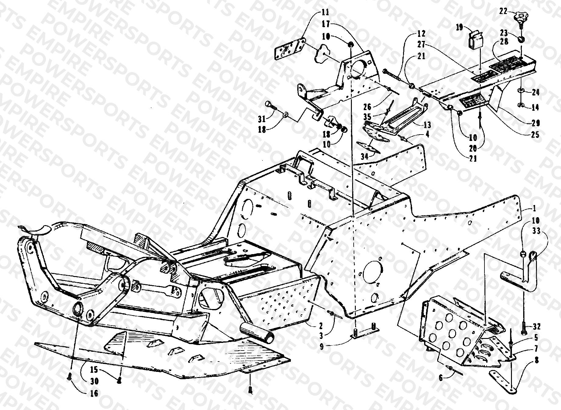 FRONT FRAME, FOOTREST, AND GUARD ASSEMBLIES
