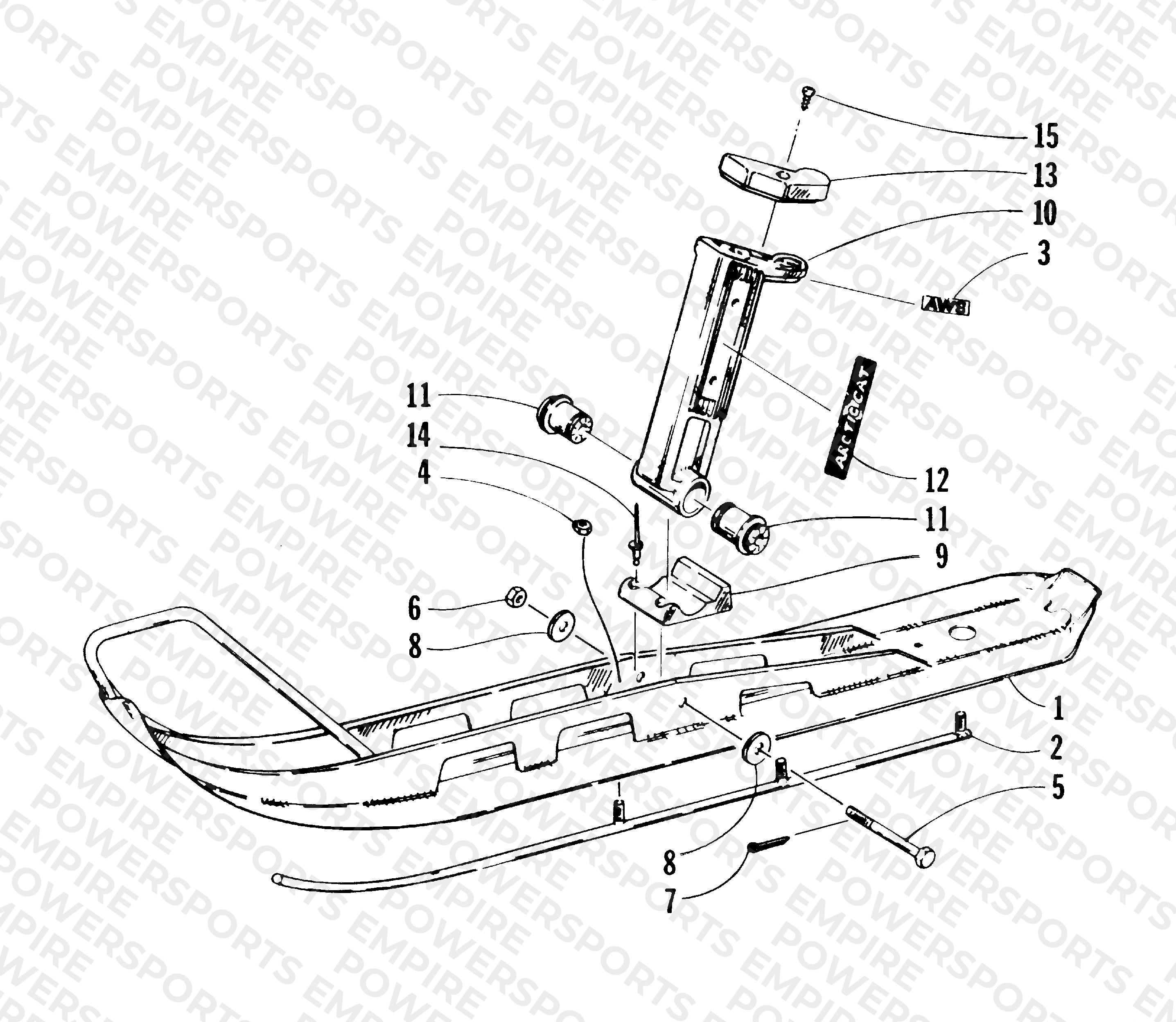 SKI AND SPINDLE ASSEMBLY
