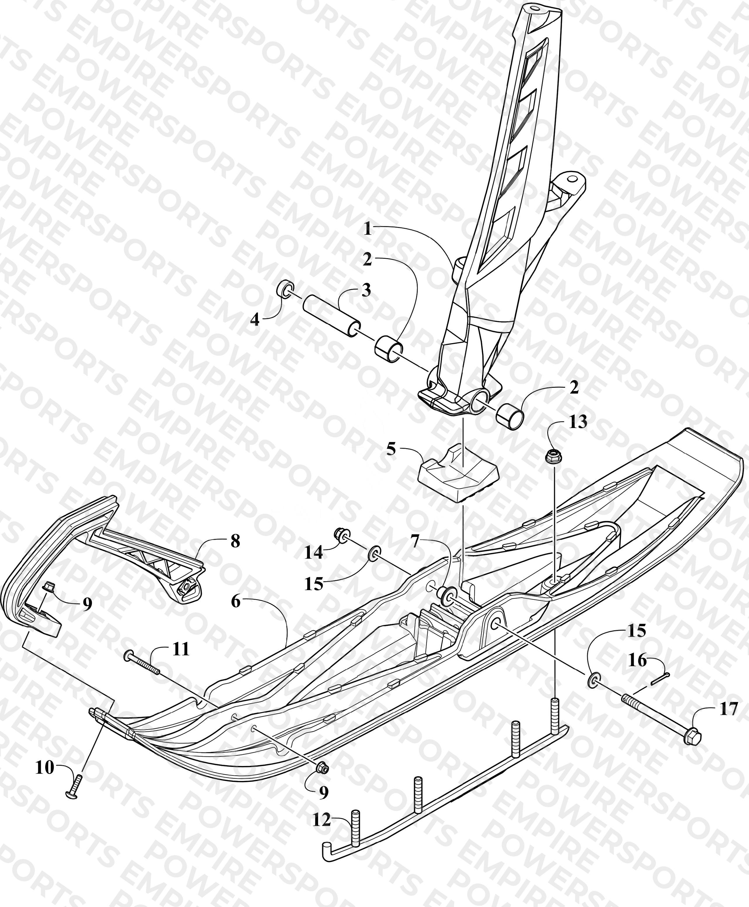SKI AND SPINDLE ASSEMBLY