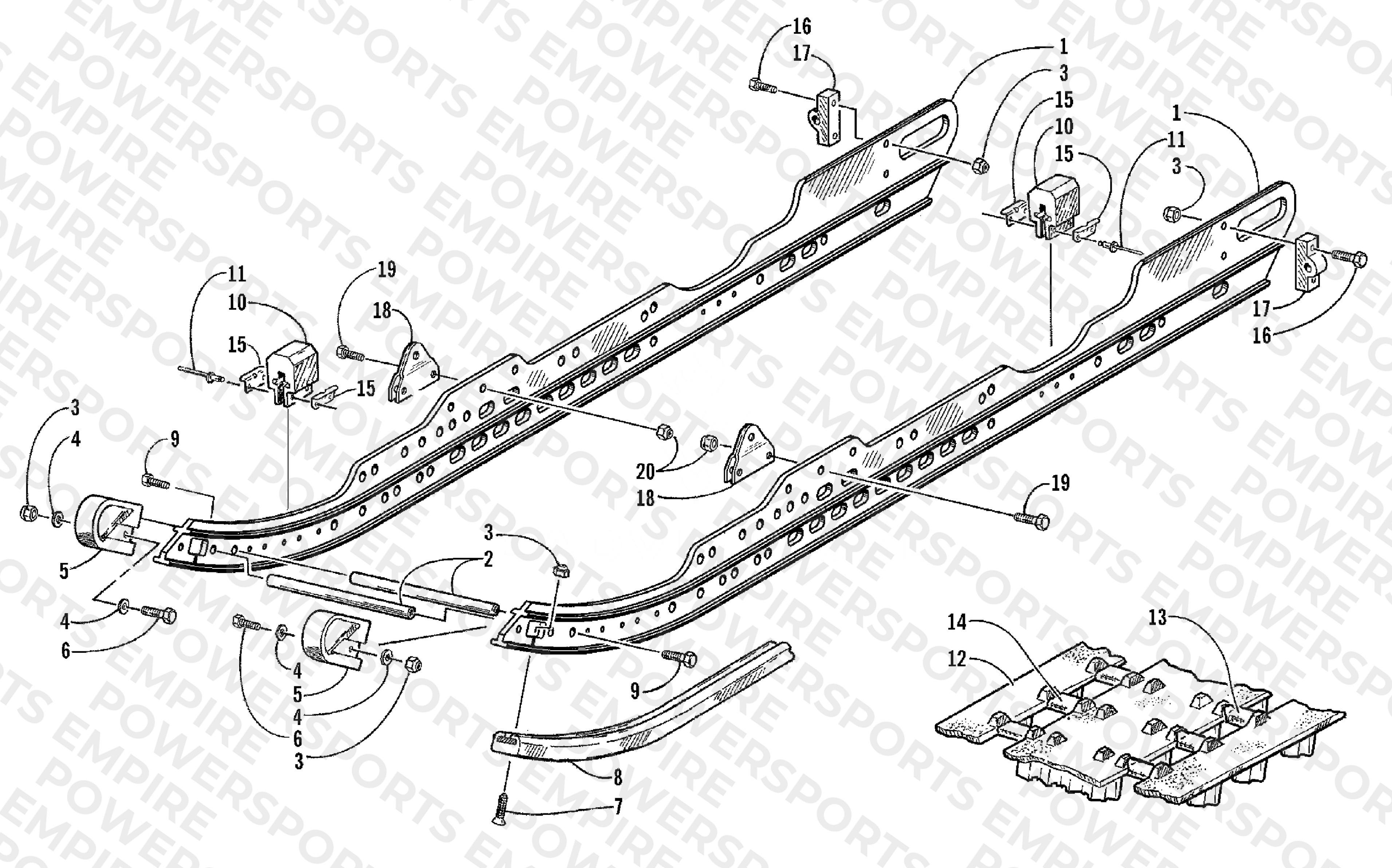 SLIDE RAIL AND TRACK ASSEMBLY