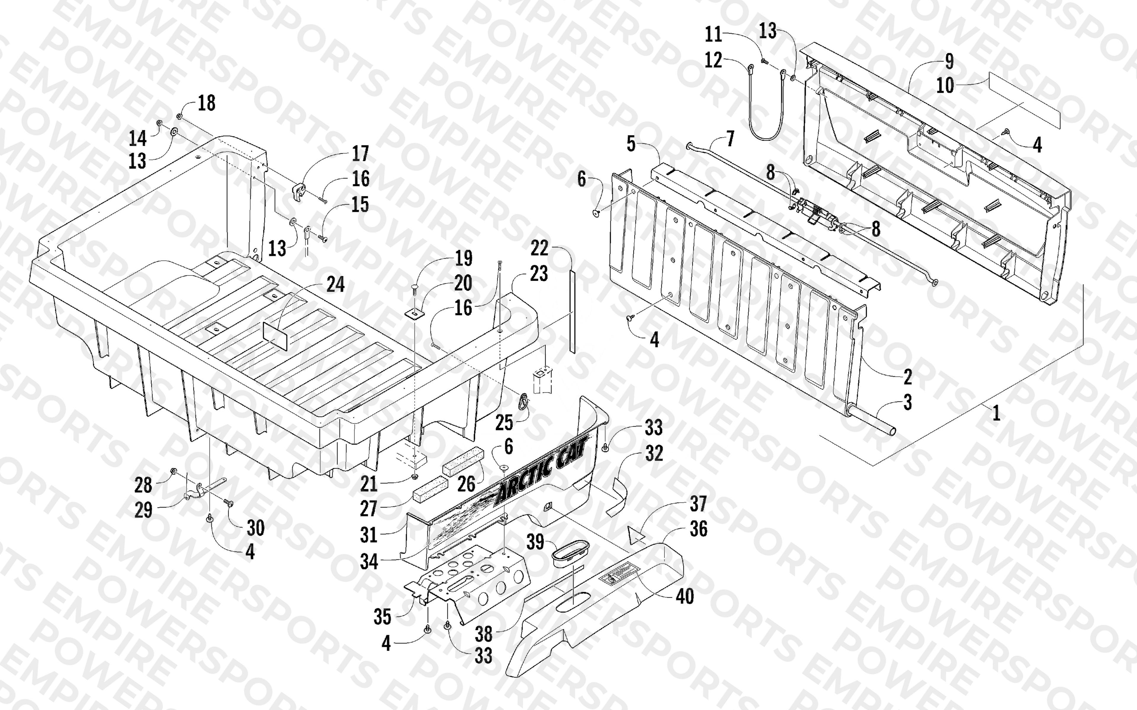 CARGO BOX AND TAILGATE ASSEMBLY