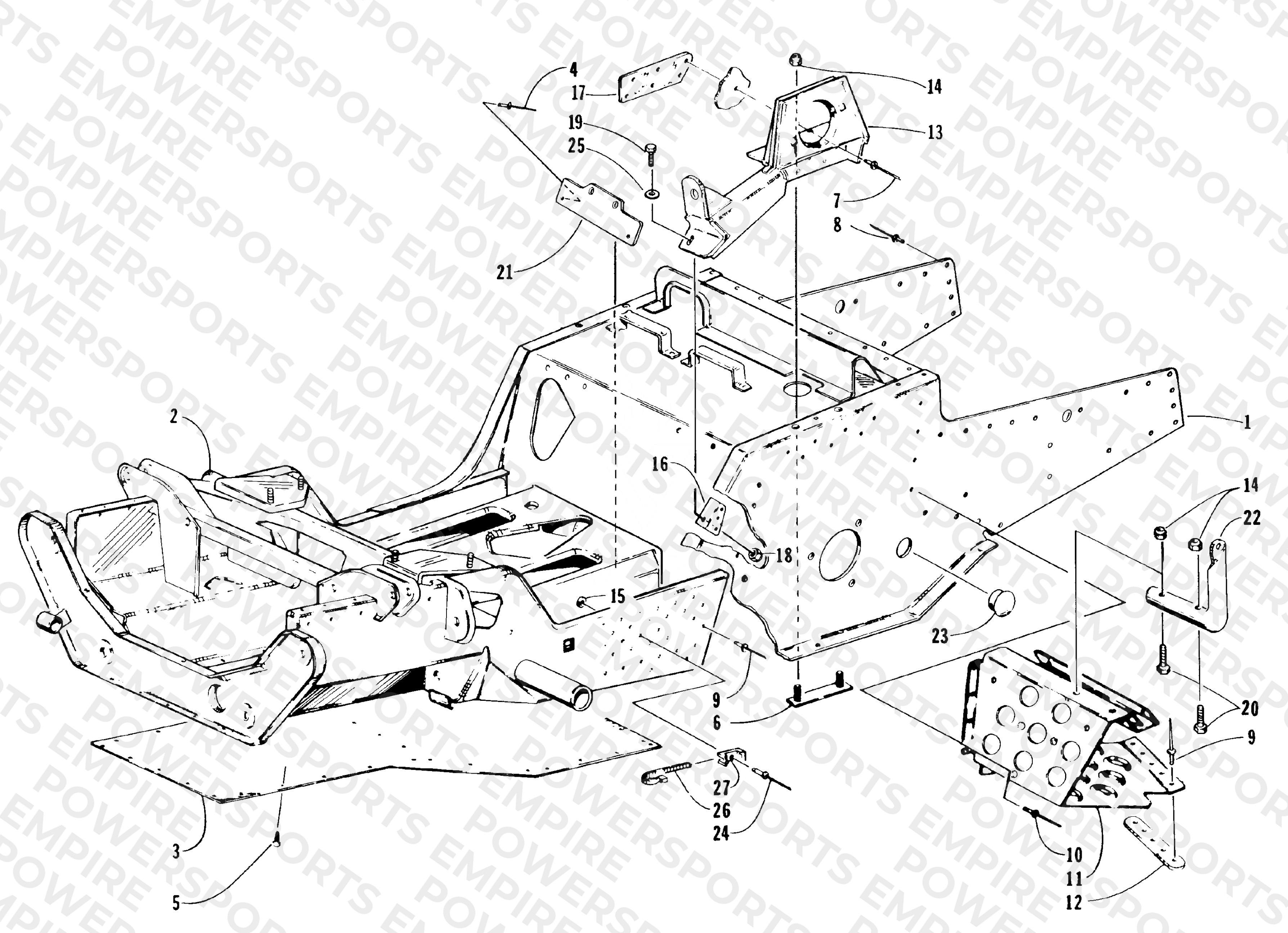 FRONT FRAME AND FOOTREST ASSEMBLY