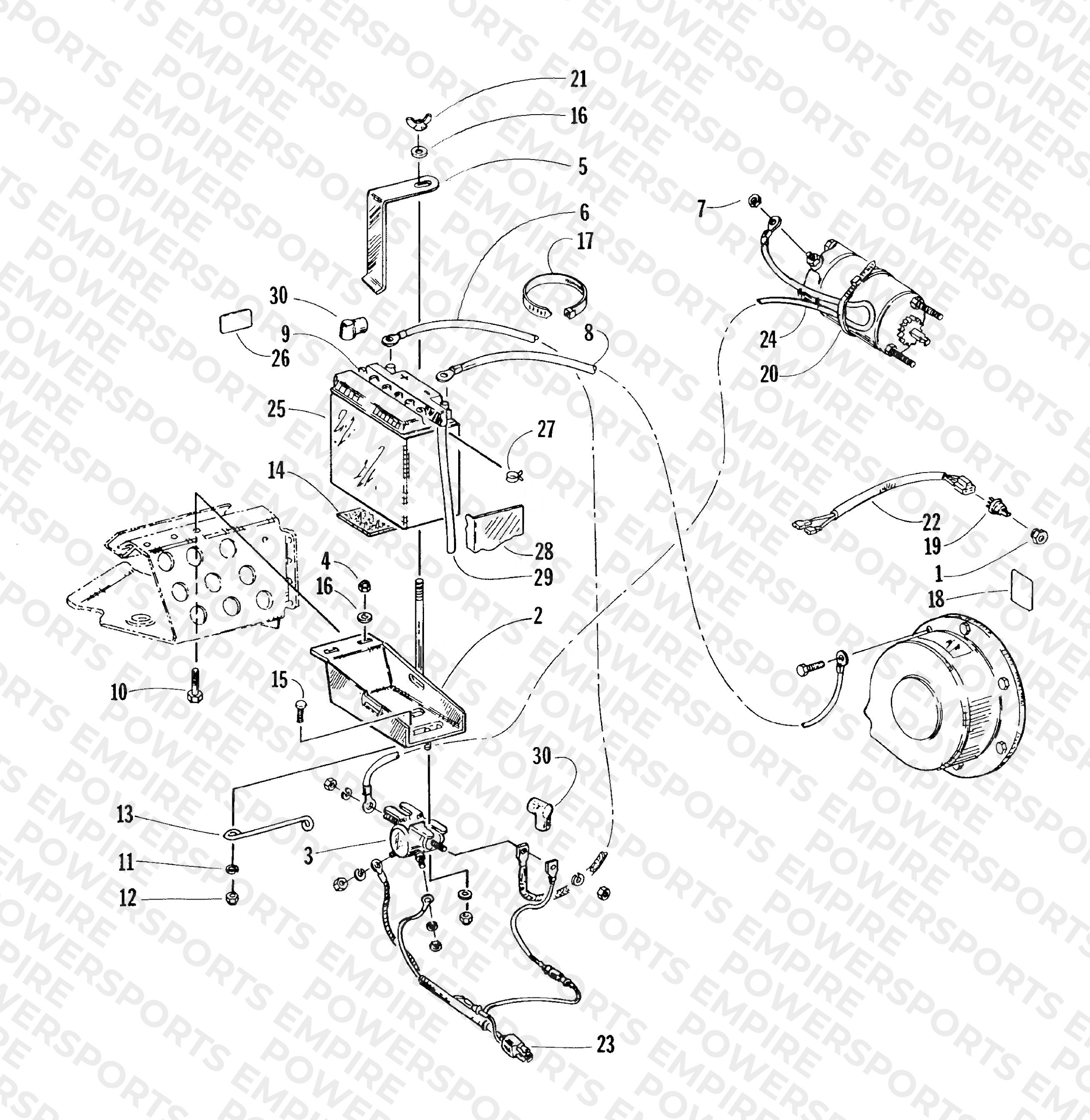 ELECTRIC START - BATTERY ASSEMBLY
