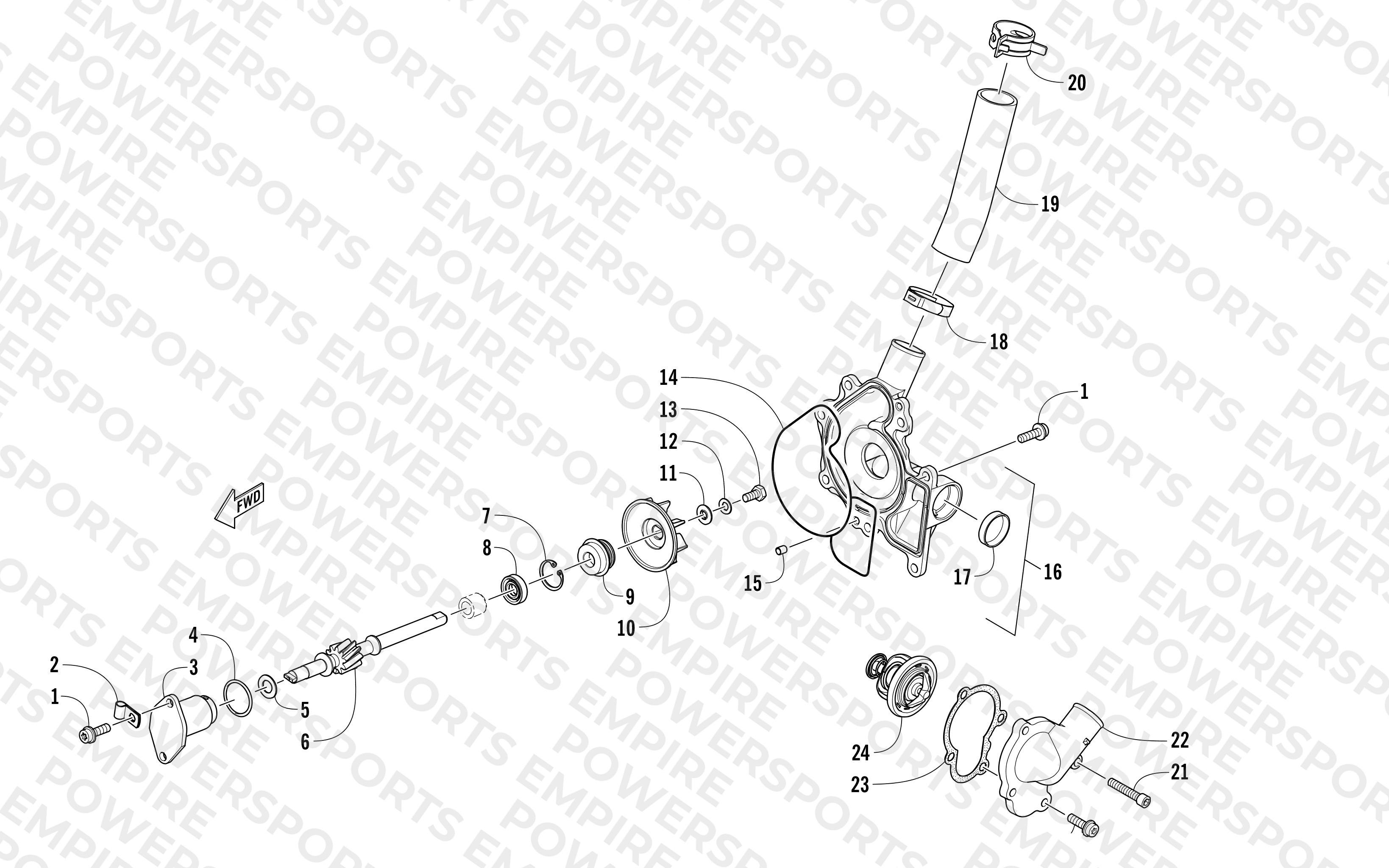 WATER PUMP AND THERMOSTAT