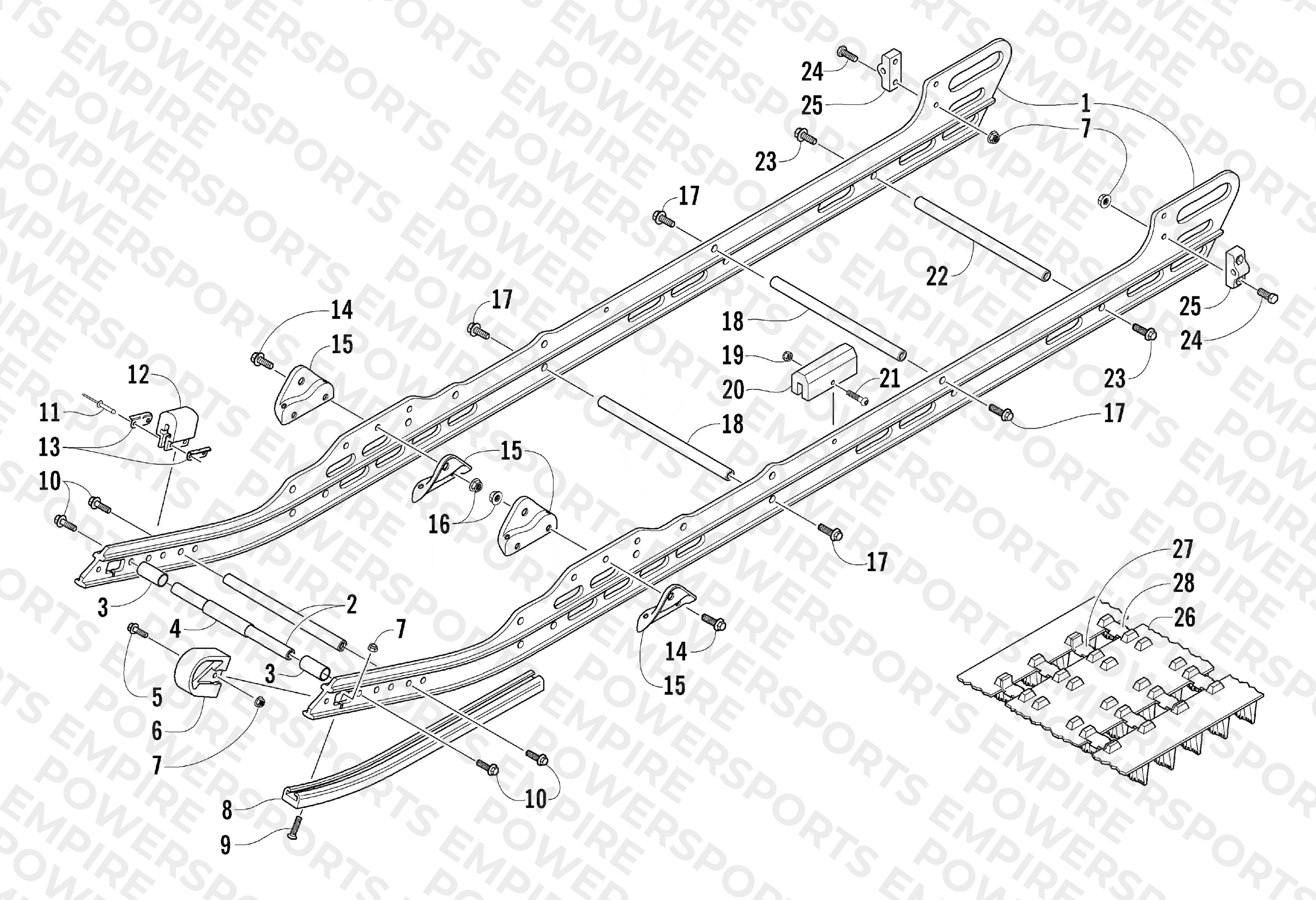 SLIDE RAIL AND TRACK ASSEMBLY