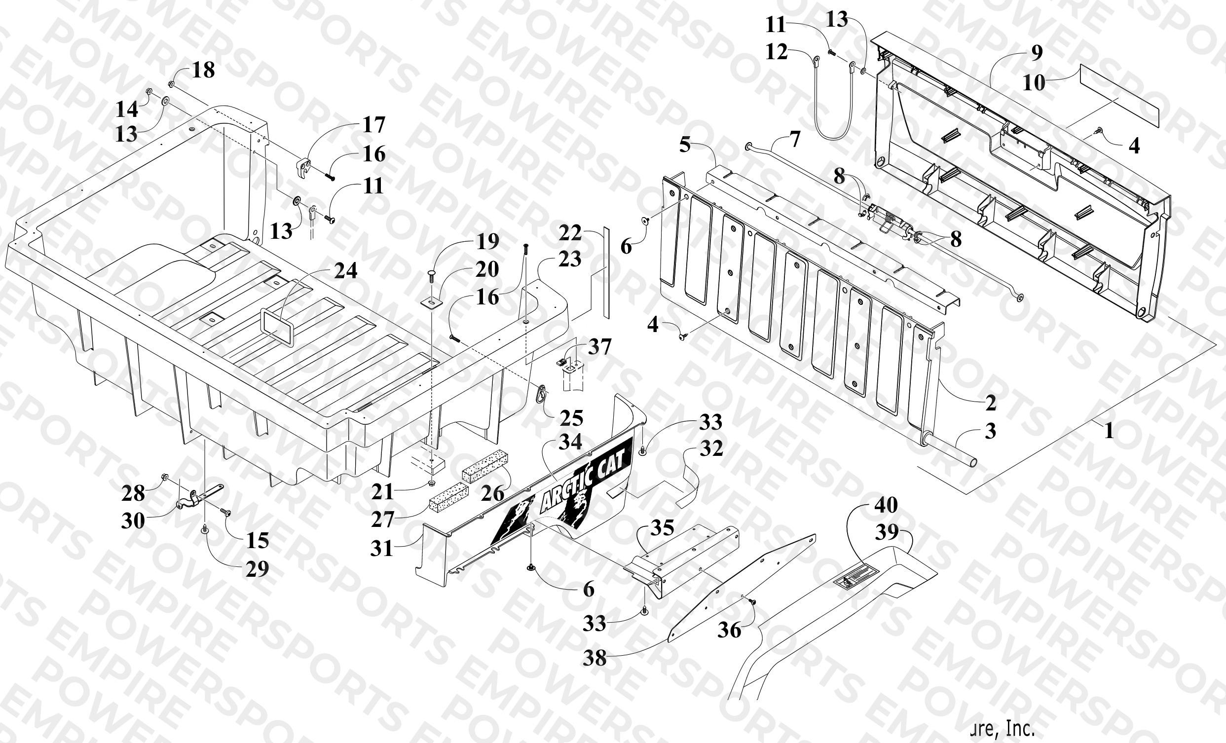 CARGO BOX AND TAILGATE ASSEMBLY