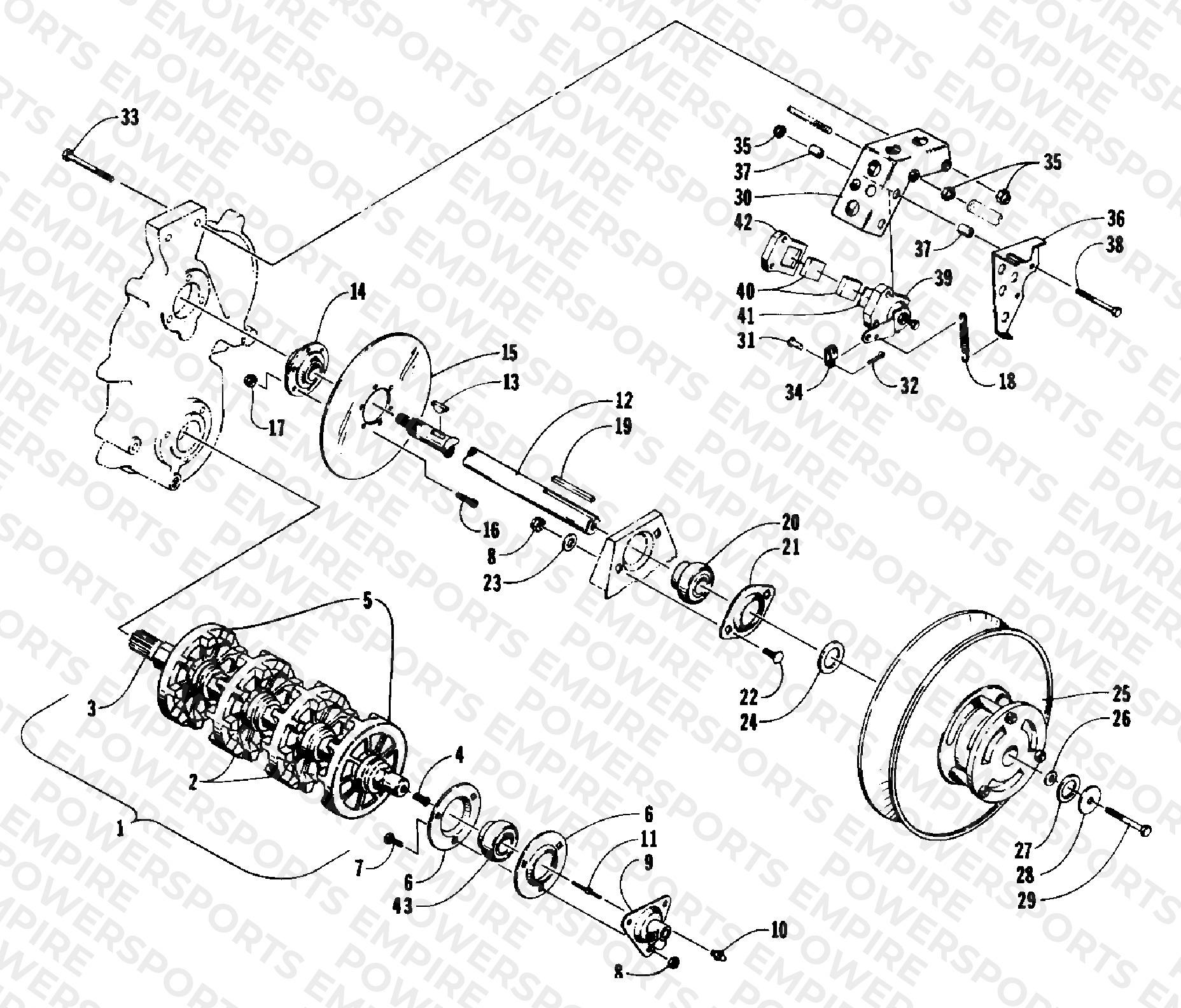 DRIVE TRAIN SHAFTS AND BRAKE ASSEMBLIES
