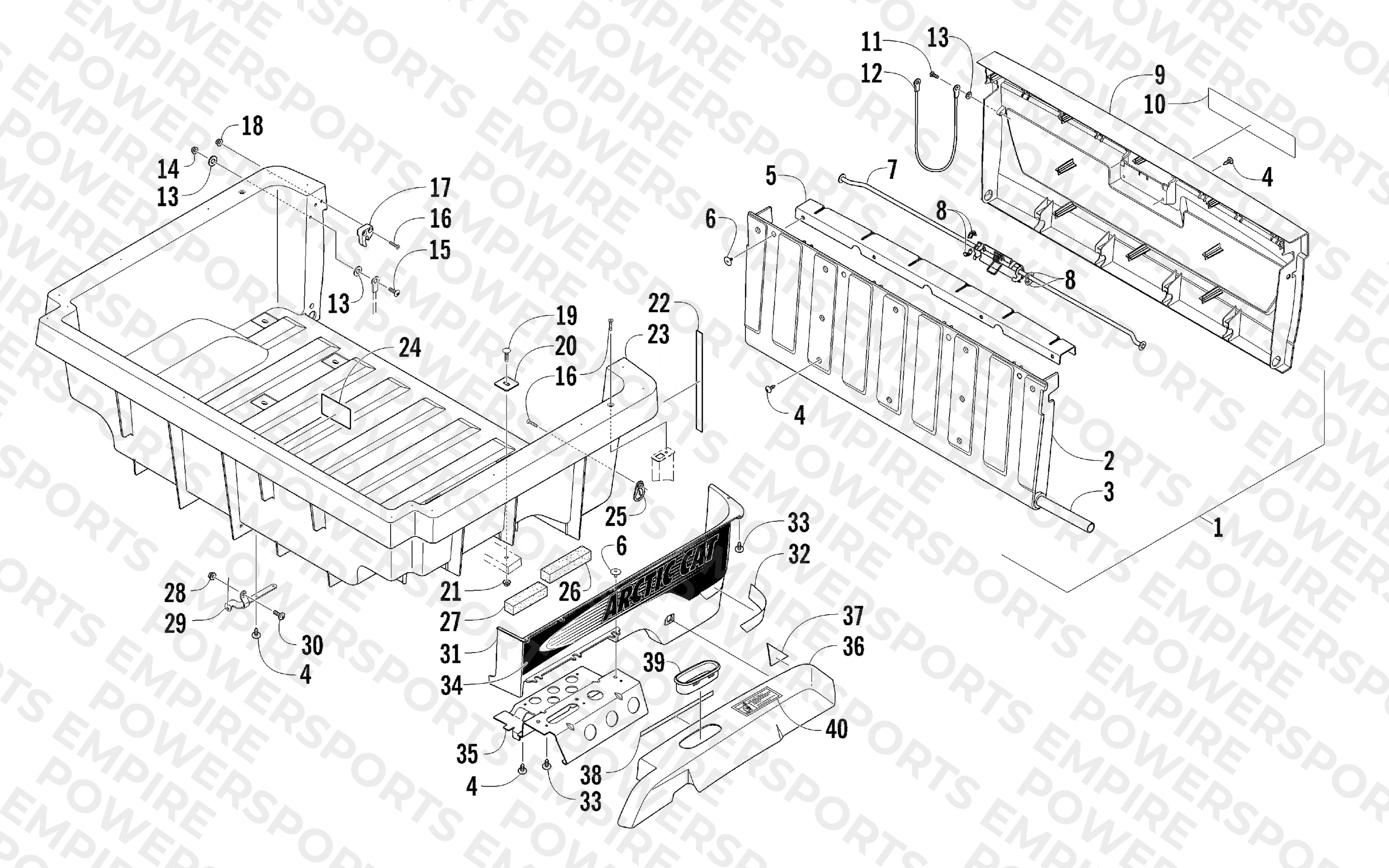 CARGO BOX AND TAILGATE ASSEMBLY