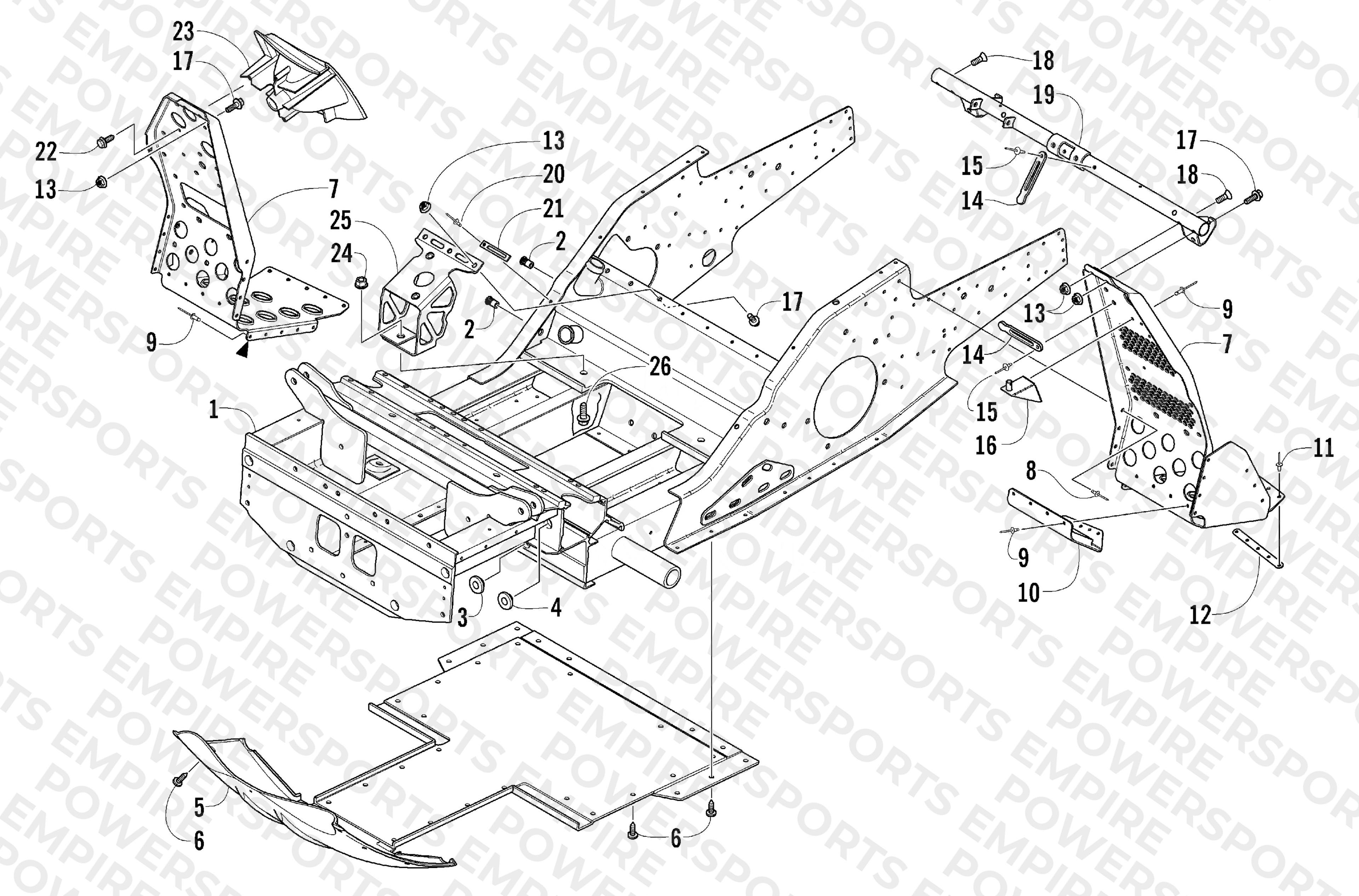 FRONT FRAME AND FOOTREST ASSEMBLY