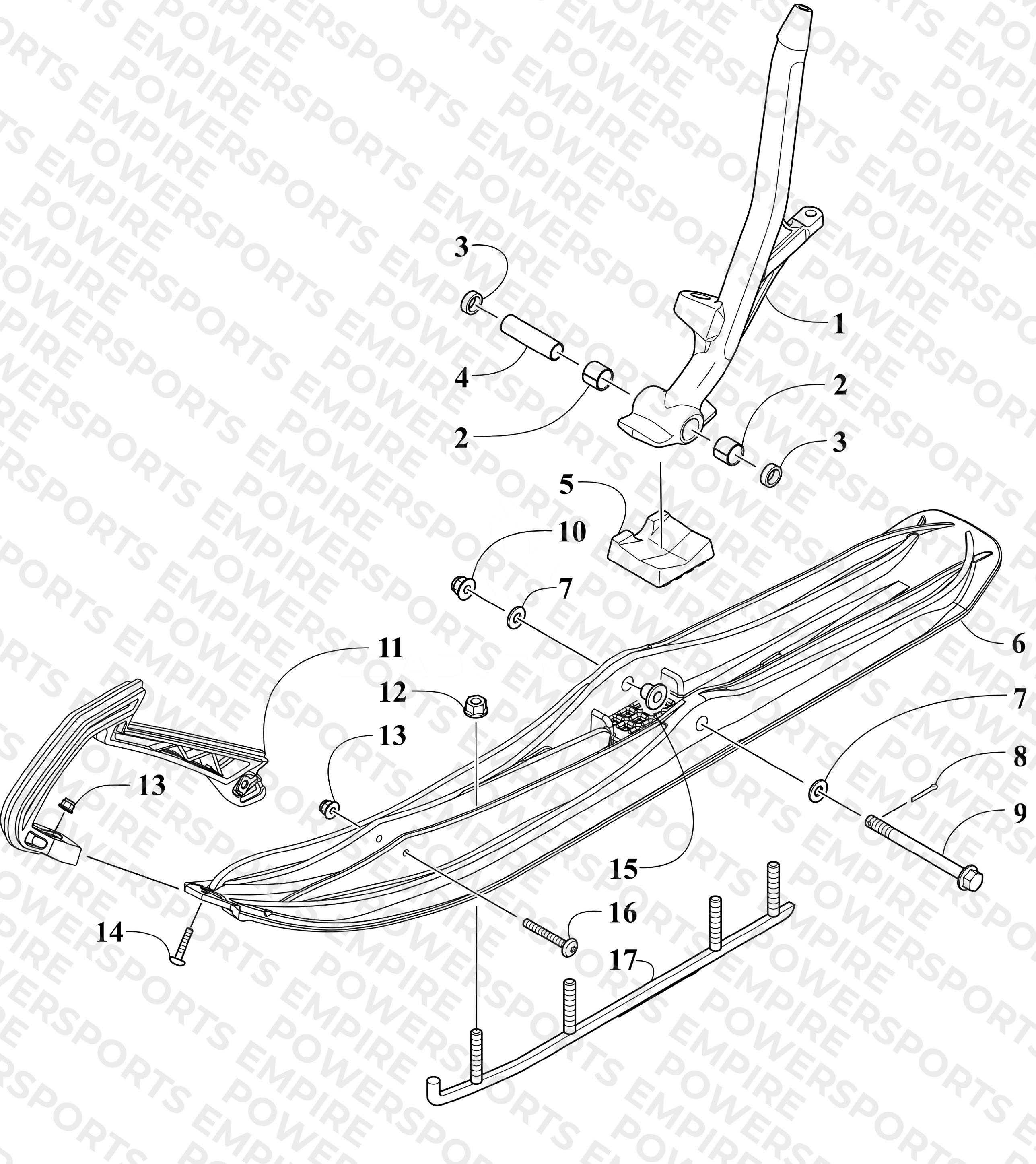 SKI AND SPINDLE ASSEMBLY