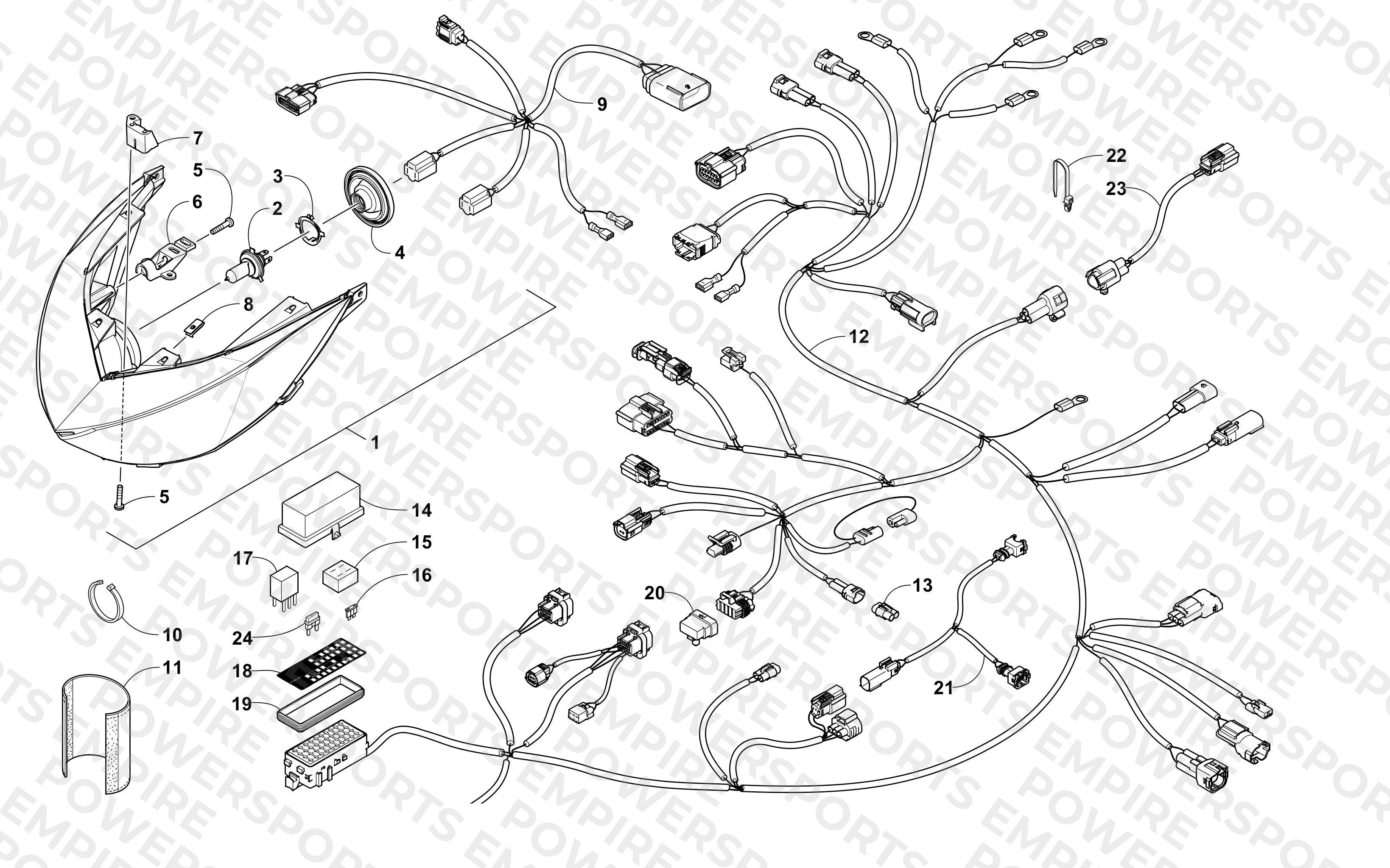 HEADLIGHT AND WIRING ASSEMBLIES