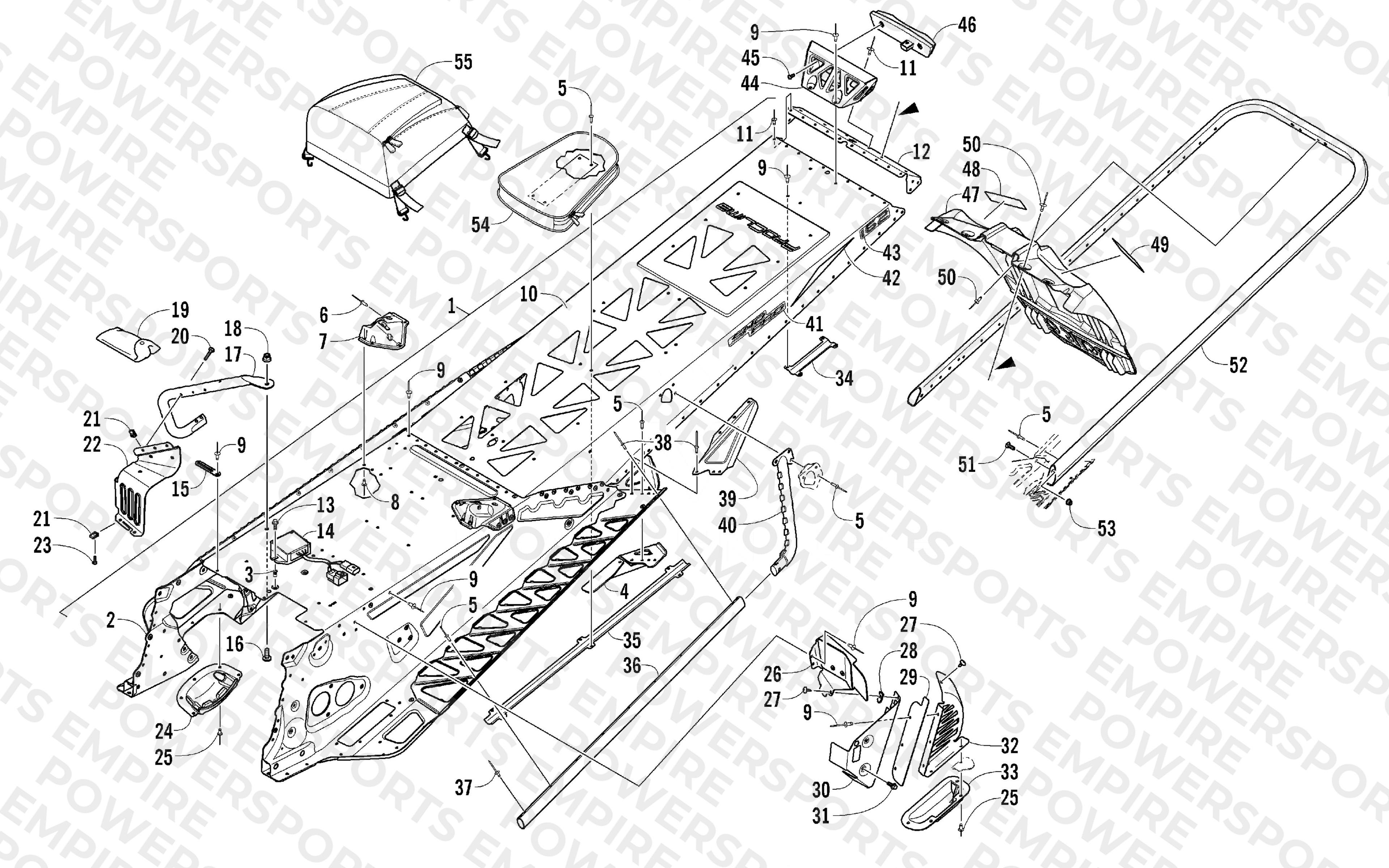 TUNNEL, REAR BUMPER, AND SNOWFLAP ASSEMBLY