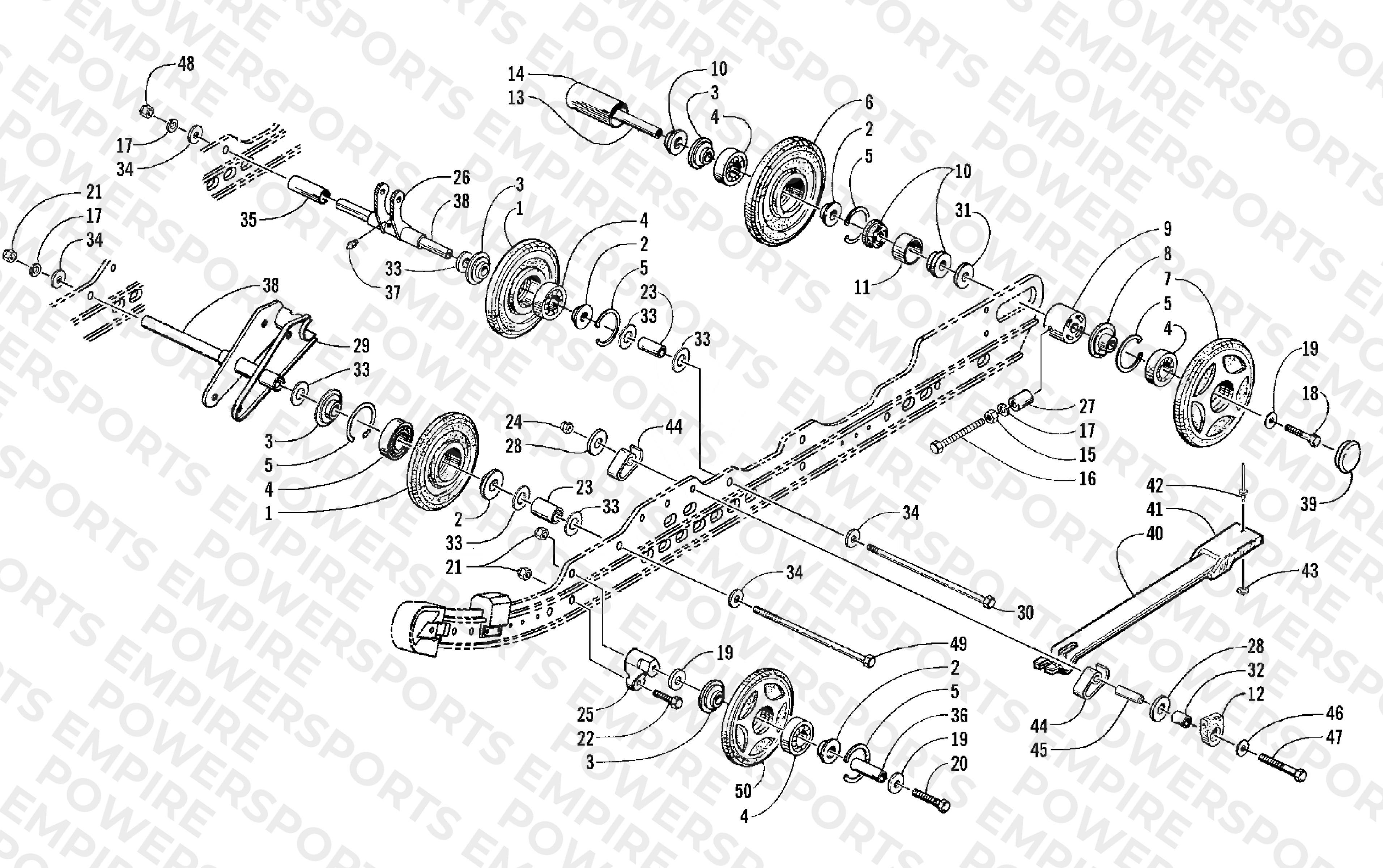 IDLER WHEEL AND AXLE ASSEMBLIES