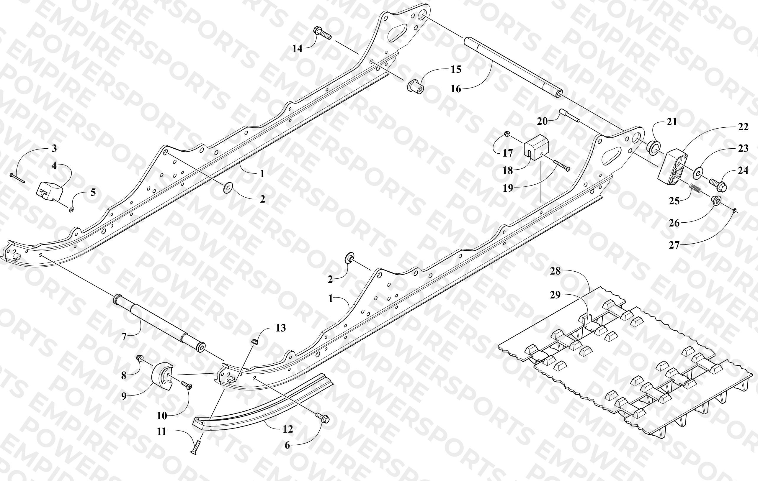 SLIDE RAIL AND TRACK ASSEMBLY